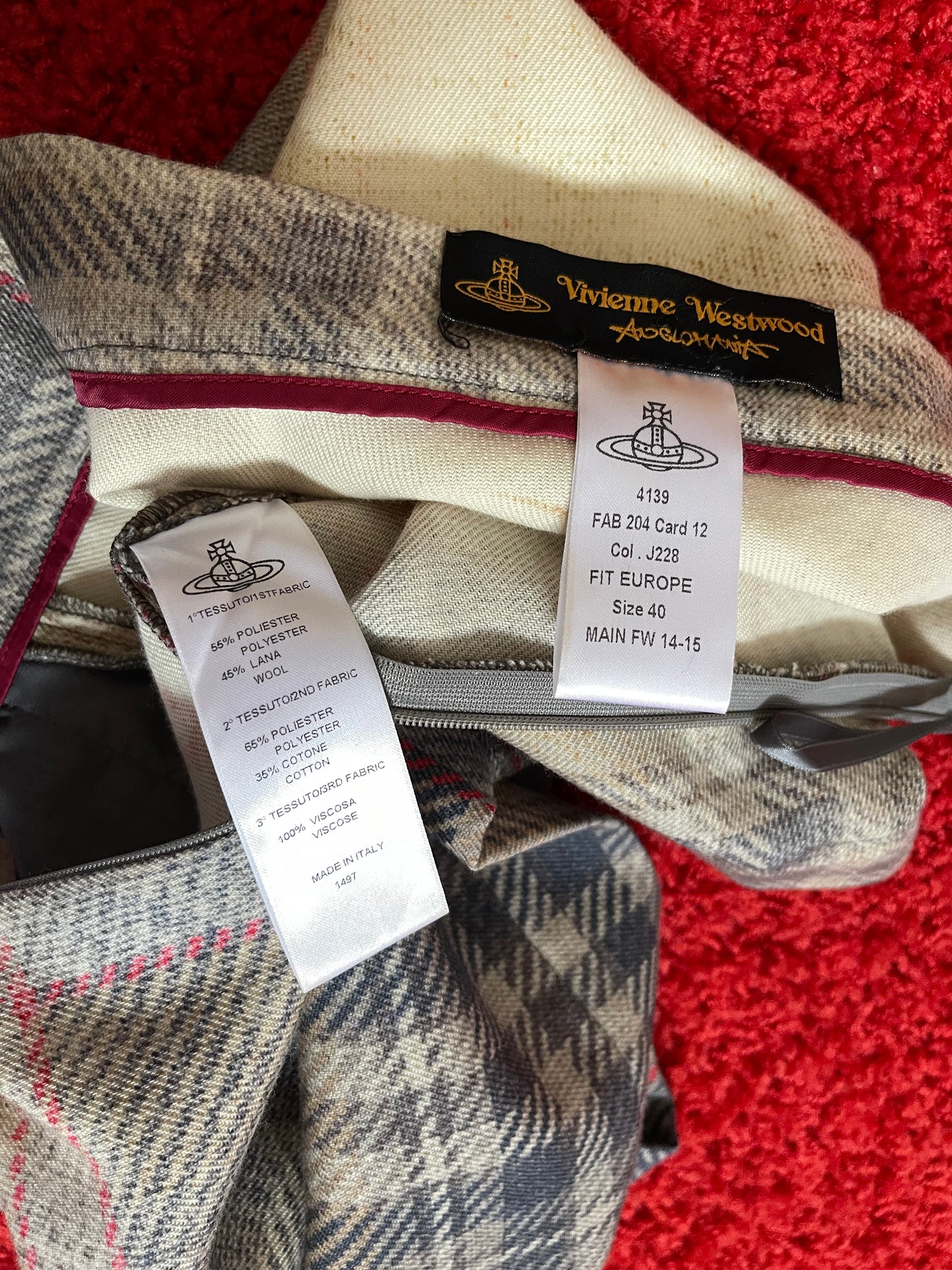 New Vivienne Westwood AW14/15 Anglomania Suit jkt/skirt IT 40