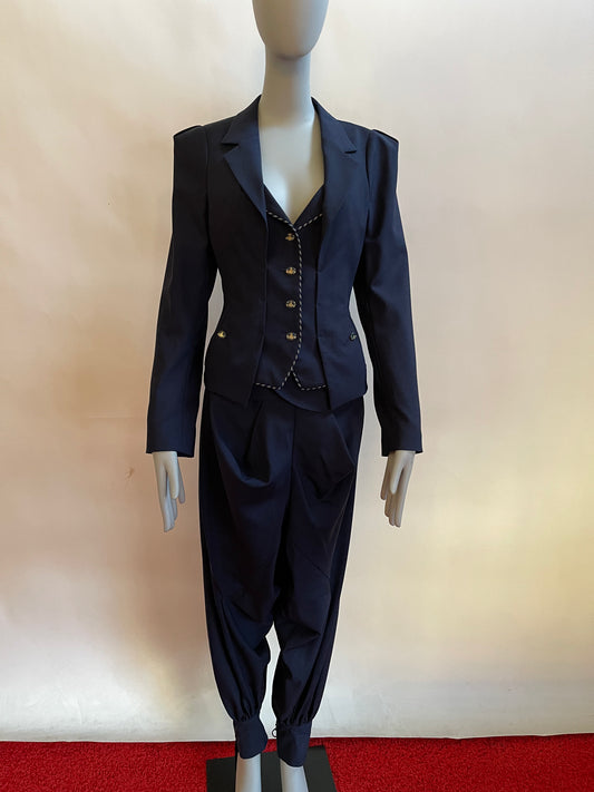 Vivienne Westwood SS2011 Vintage Navy Blue Suit IT40