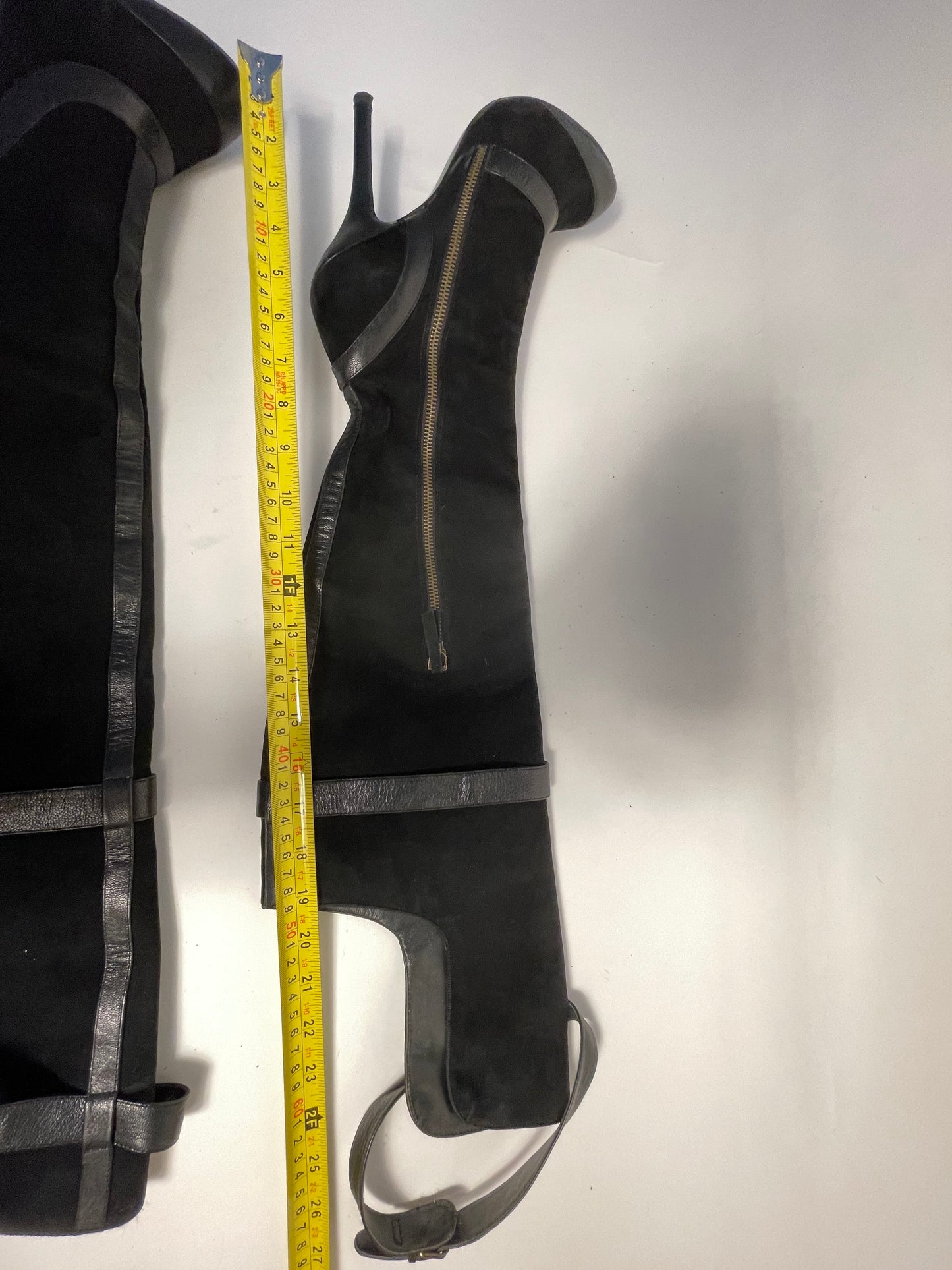 Vivienne Westwood Haven over the knee blk leather and suede boots IT 37