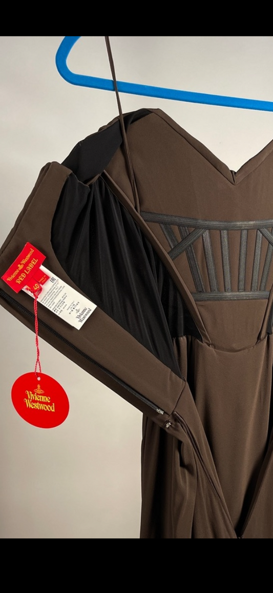 Vivienne Westwood VINTAGE BRAND NEW AW16 COCOTTE CORSET DRESS Brown IT40