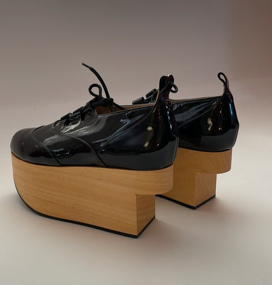 Vivienne Westwood ROCKING HORSE GILLIE BLK PATENT SS15 NWT