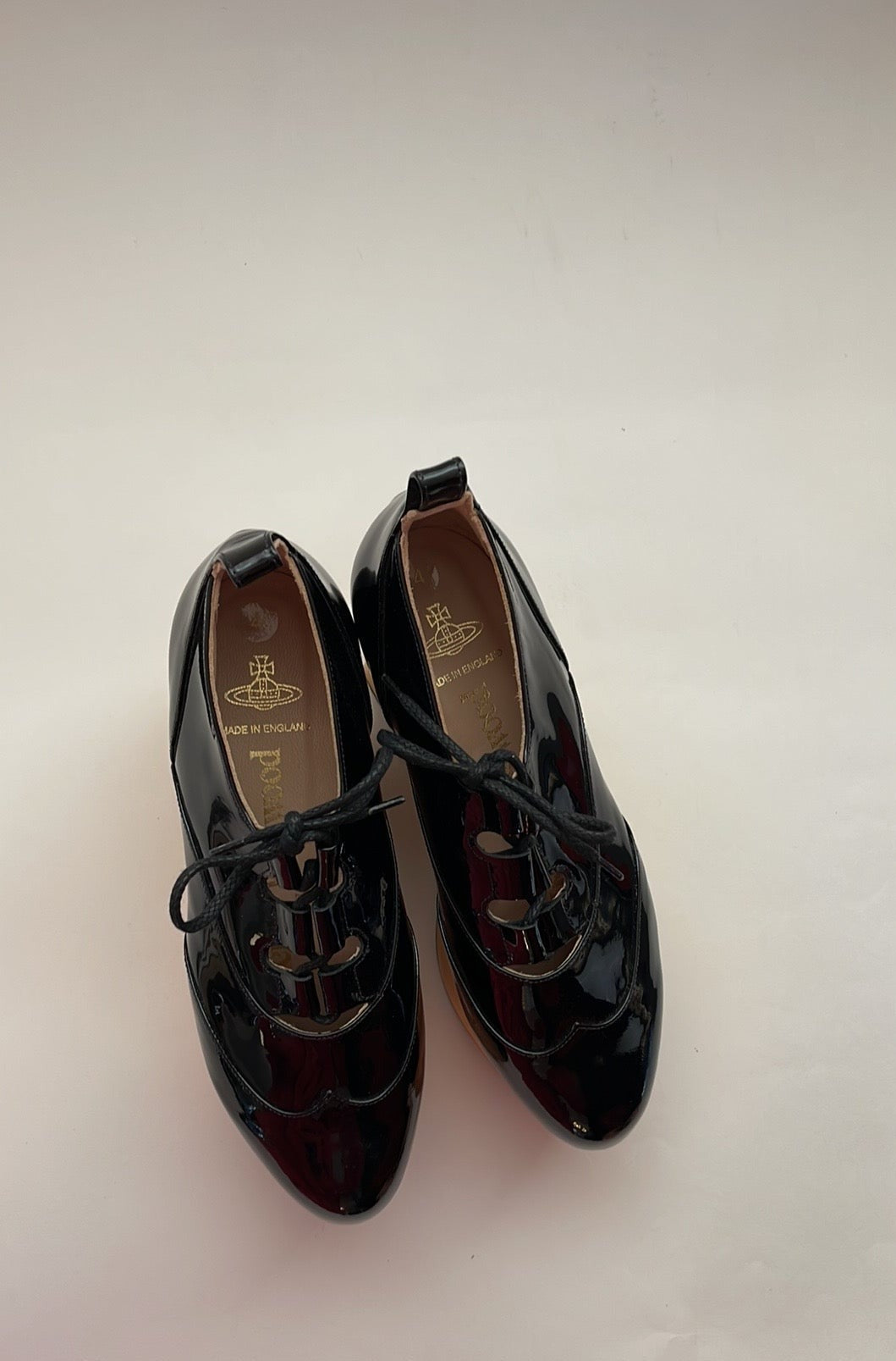 Vivienne Westwood ROCKING HORSE GILLIE BLK PATENT SS15 NWT