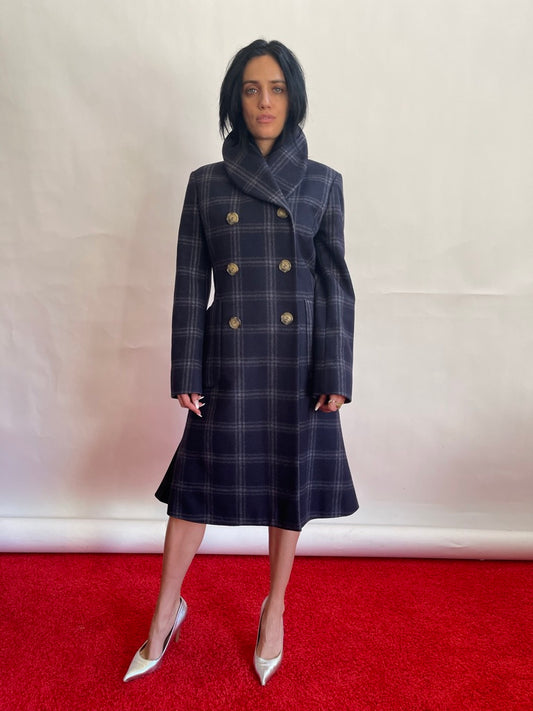 Vivienne Westwood Double breast Navy Anglomania Tartan COAT IT 42