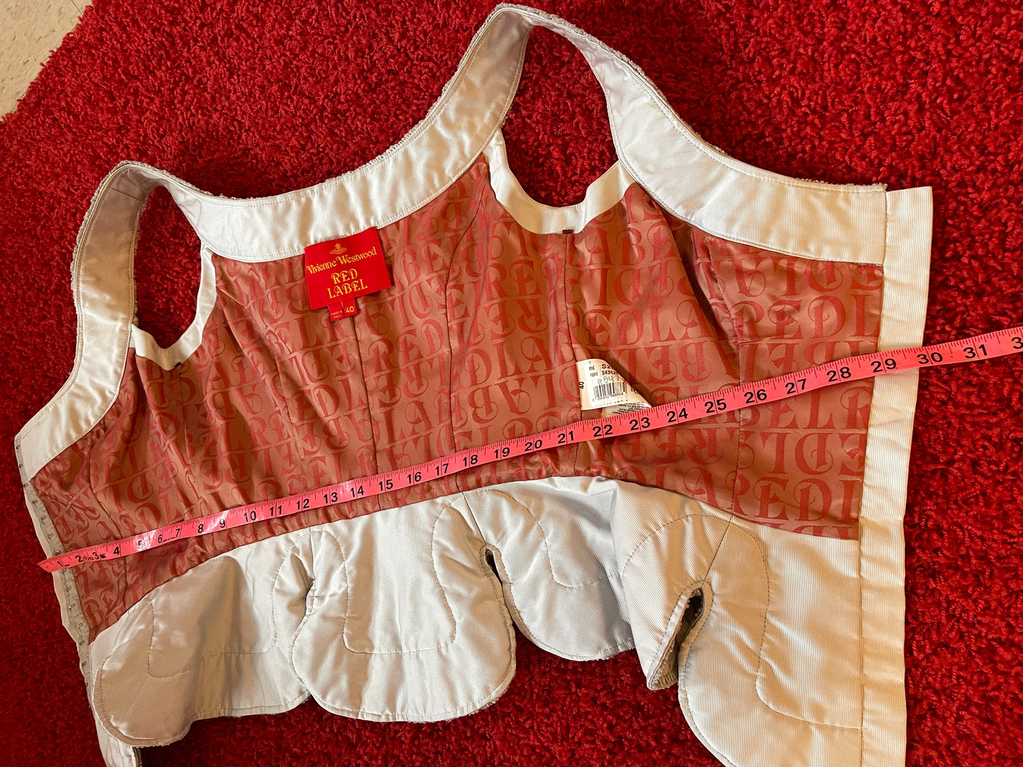 Vivienne Westwood SS15 Red Label Light Grey Corset IT 40 New