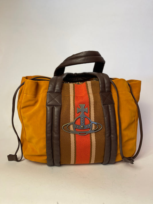 Vivienne Westwood HILARY TOTE BAG MUSTARD SUEDE NWT