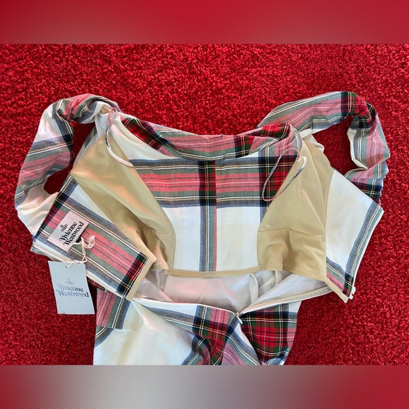 Vivienne Westwood NWT SS18 AMBER CORSET DRESS FEDERAL TARTAN IT 42 new