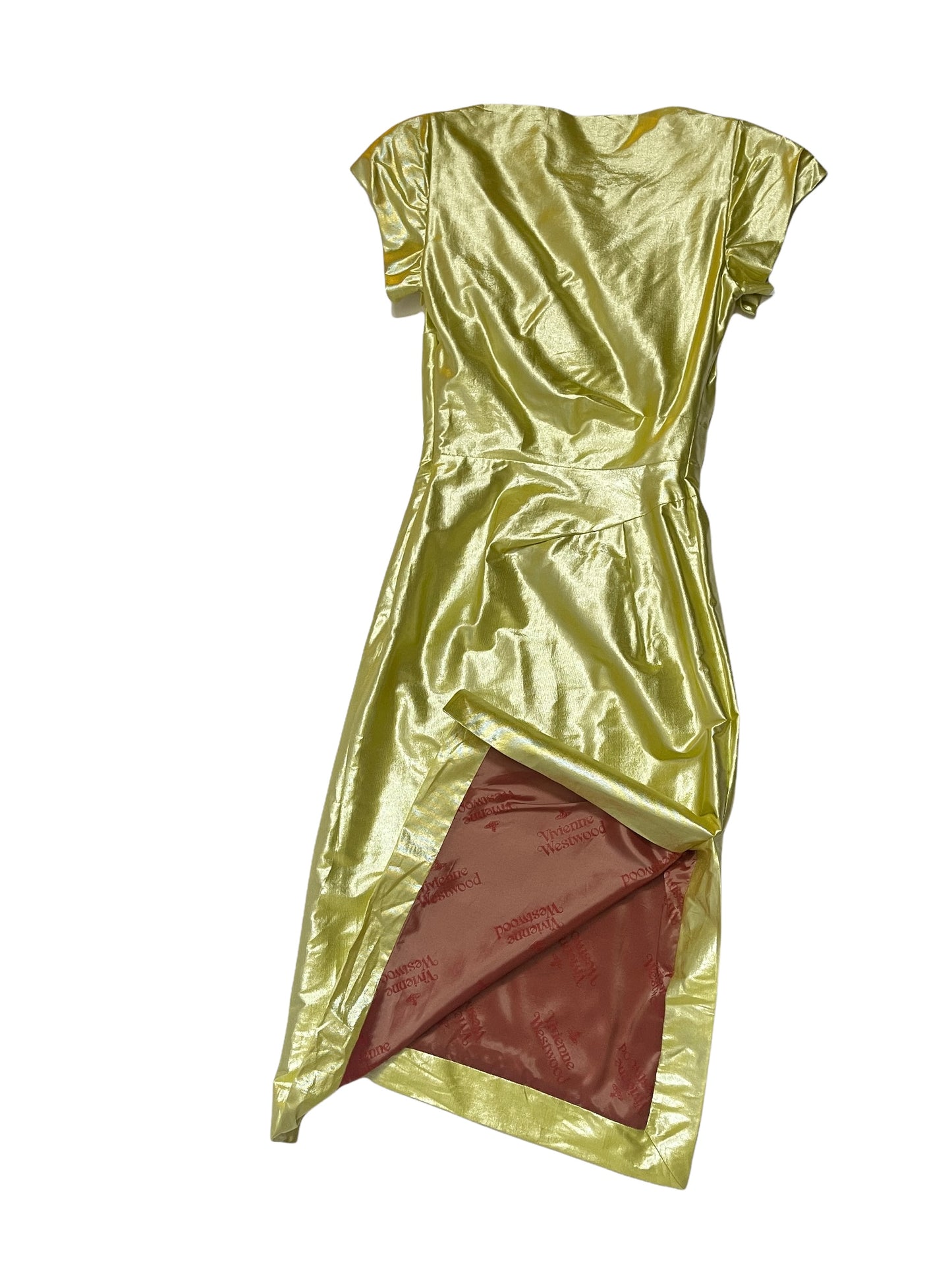 Vivienne Westwood Corset Dress Red Label in Yellow metallic