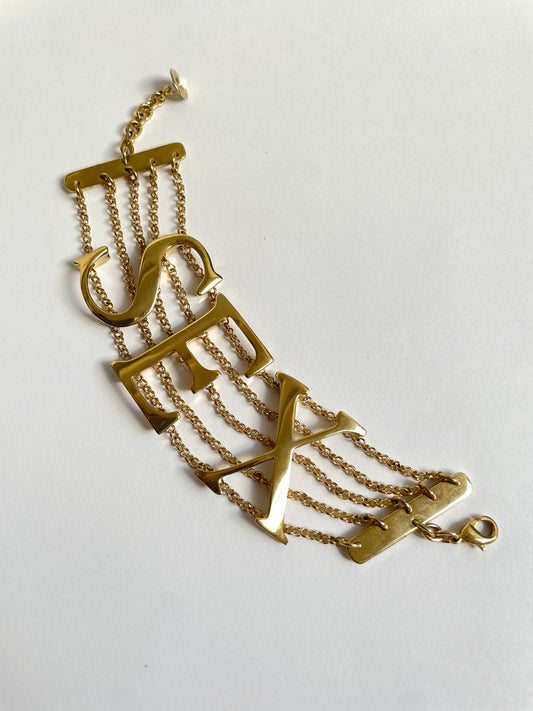 Vivienne Westwood Iconic SEX Bracelet Brand New in Gold