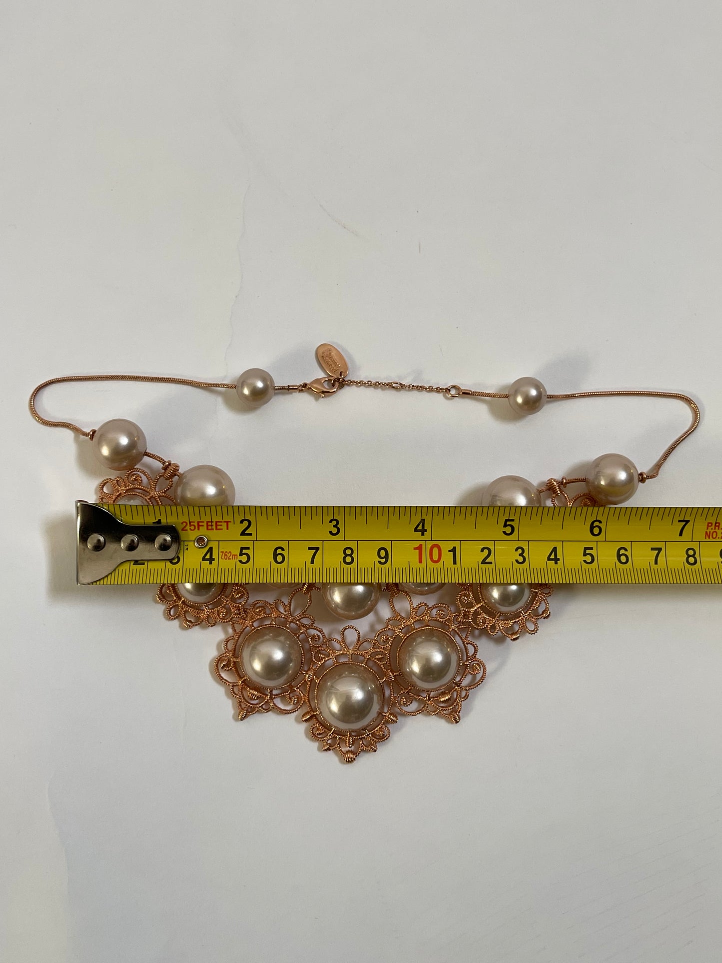 Vivienne Westwood VINTAGE SET in grain wire rose gold/Pink Pearl Necklace/Bracelet