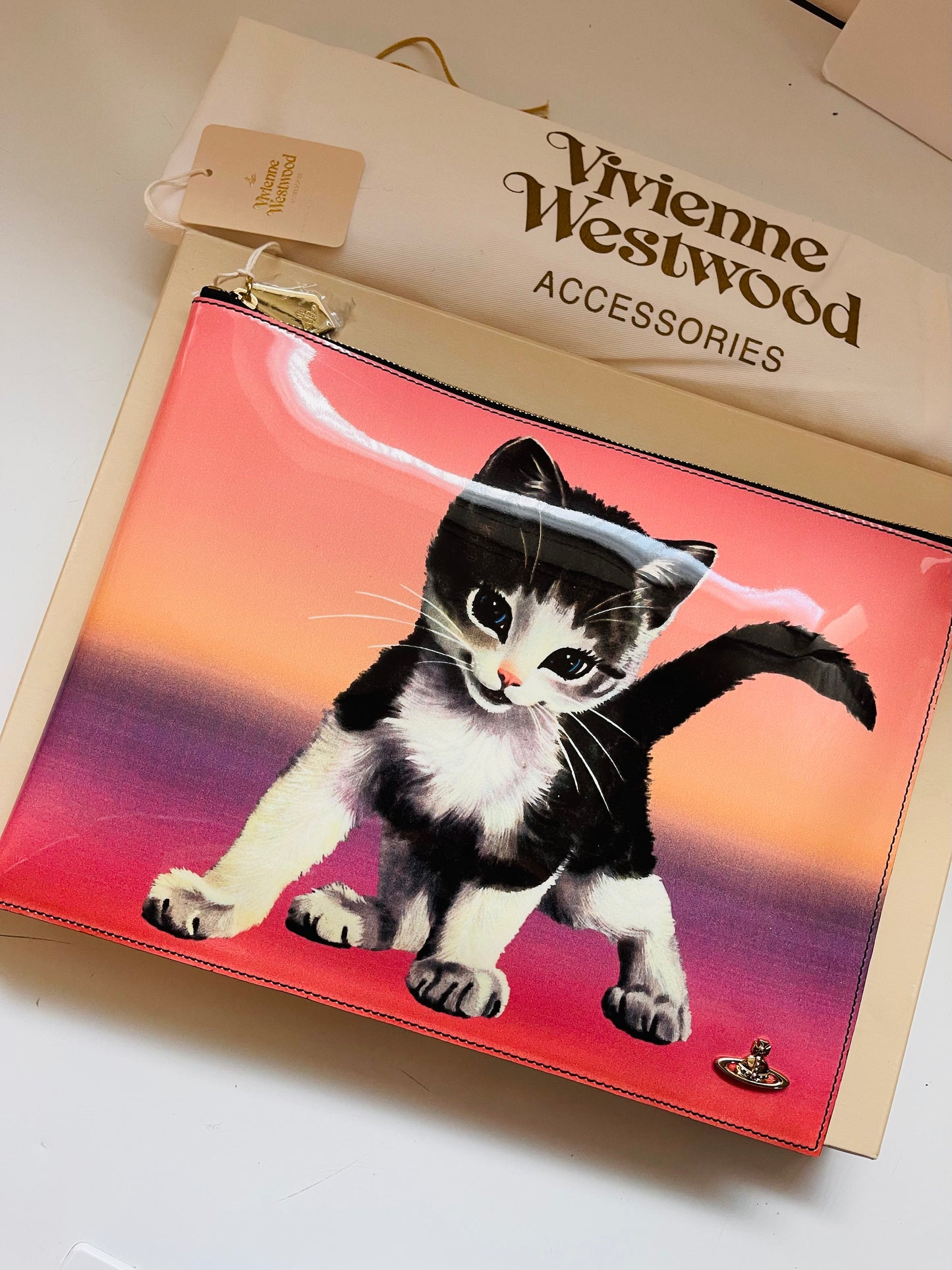 Vivienne Westwood Large Pouch Kitten Kitty Bag