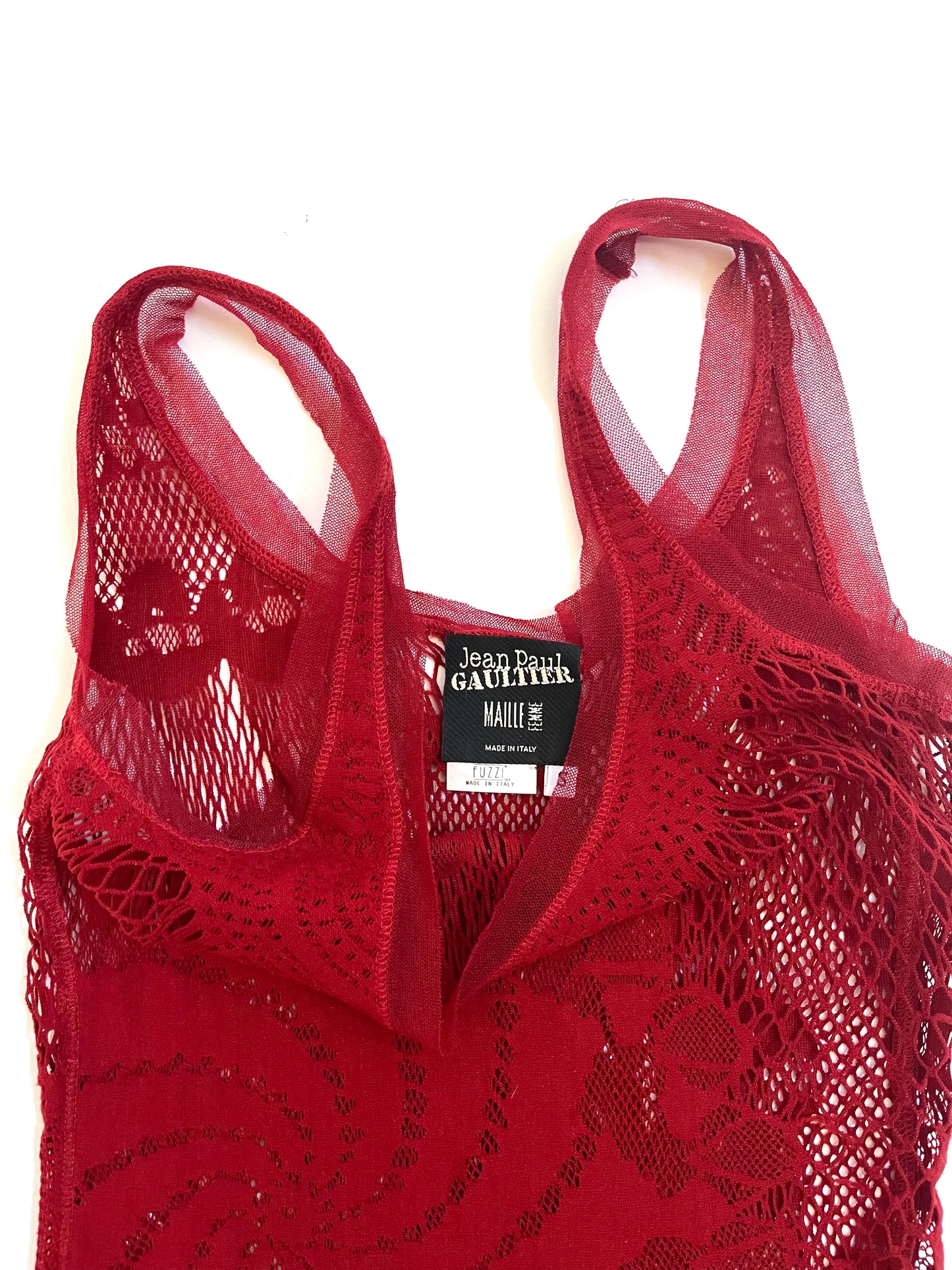 Jean Paul Gaultier Tank Top Red Lace VINTAGE