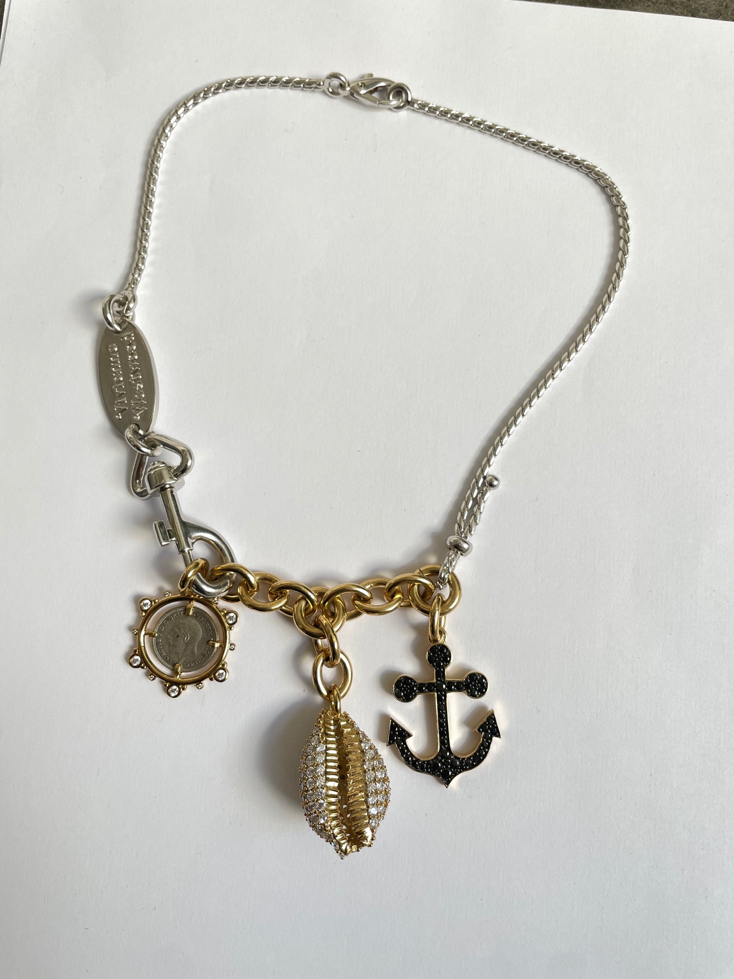 Vivienne Westwood Sea Shell and Anchor Short Necklace