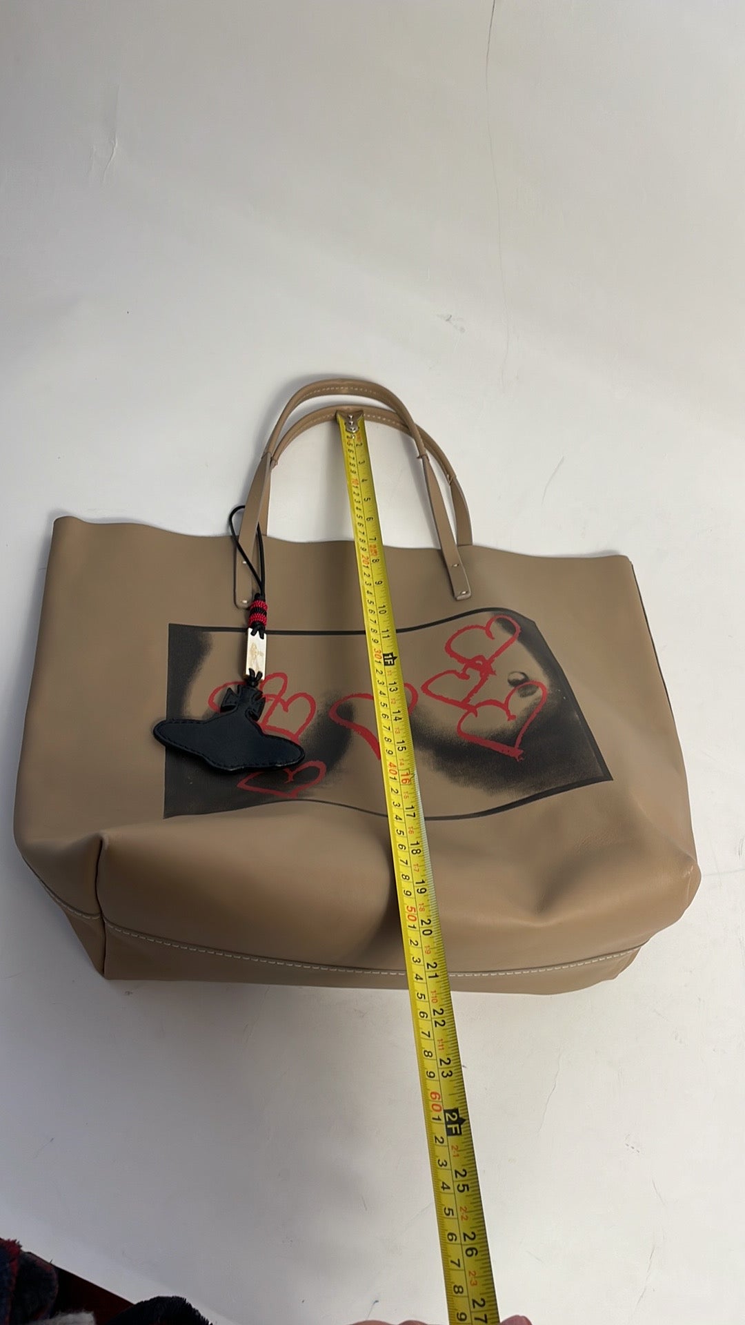 Vivienne Westwood ICONIC TITS ARTWORK NATURAL LEATHER TOTE NWT