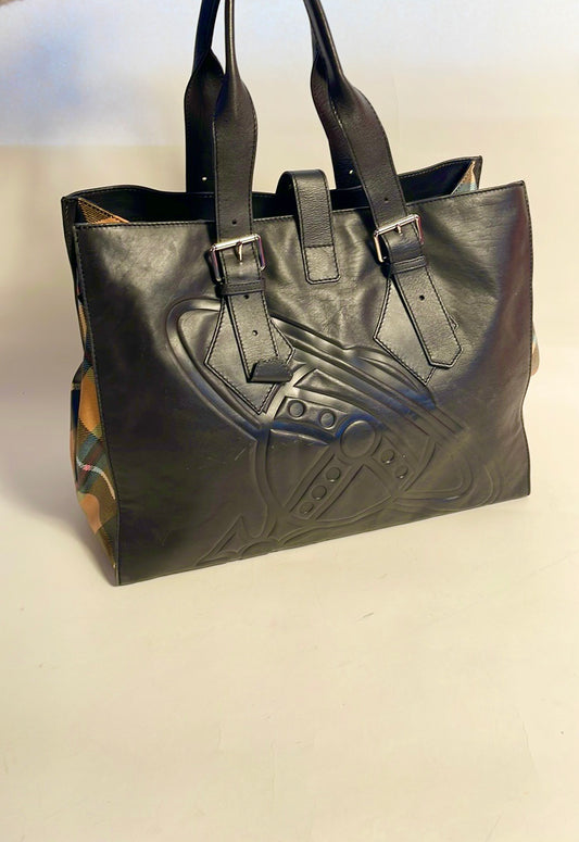 Vivienne Westwood AW15 RARE VINTAGE CHARLIE TARTAN HUGE TOTE UNISEX