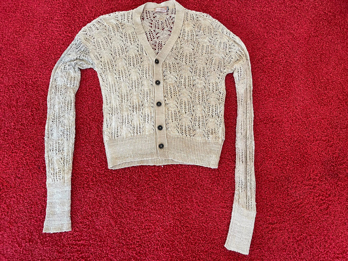 NEW Vivienne Westwood SS16 KNIT CARDIGAN BEIGE S/M 100% SILK