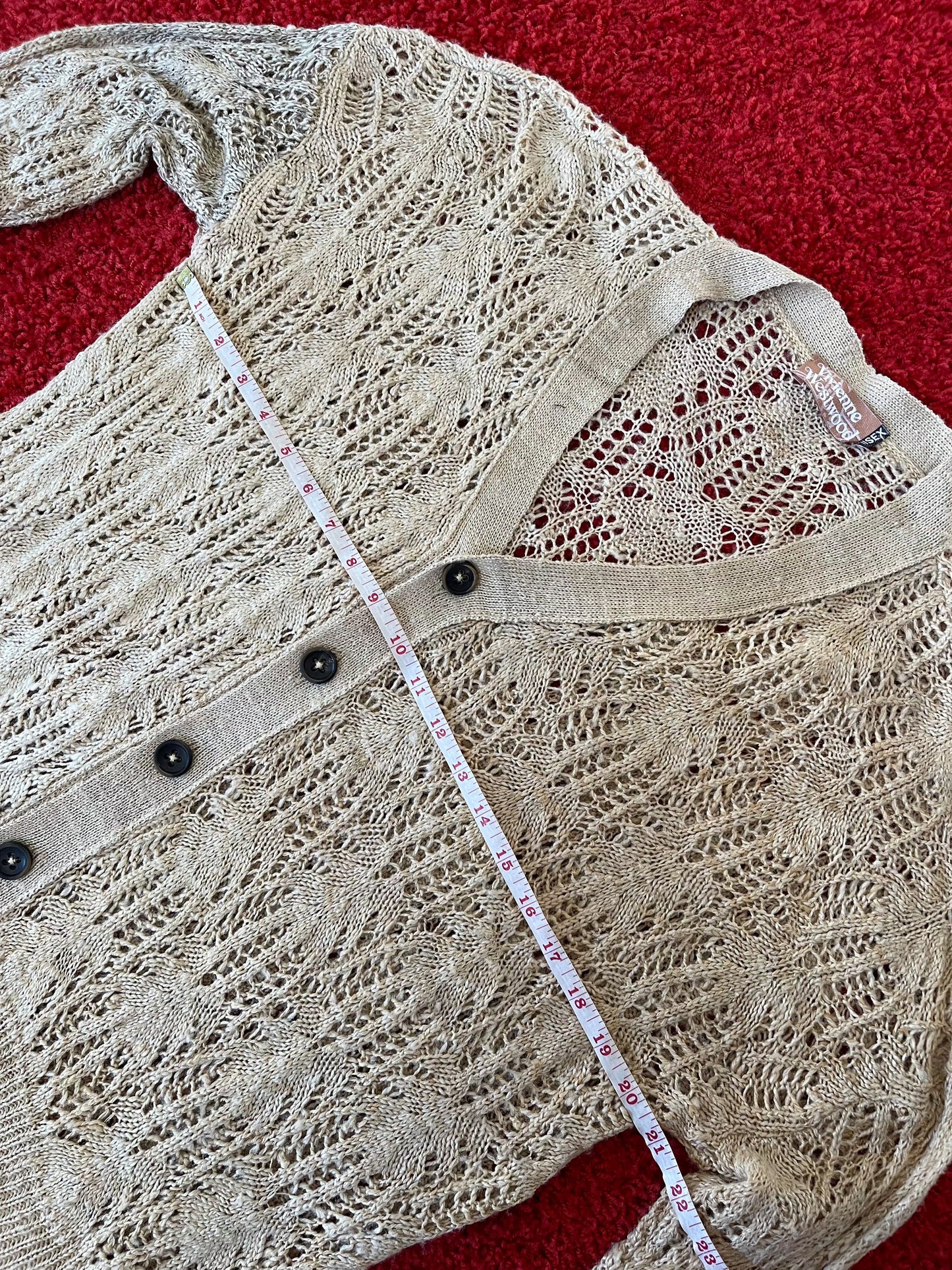 NEW Vivienne Westwood SS16 KNIT CARDIGAN BEIGE S/M 100% SILK