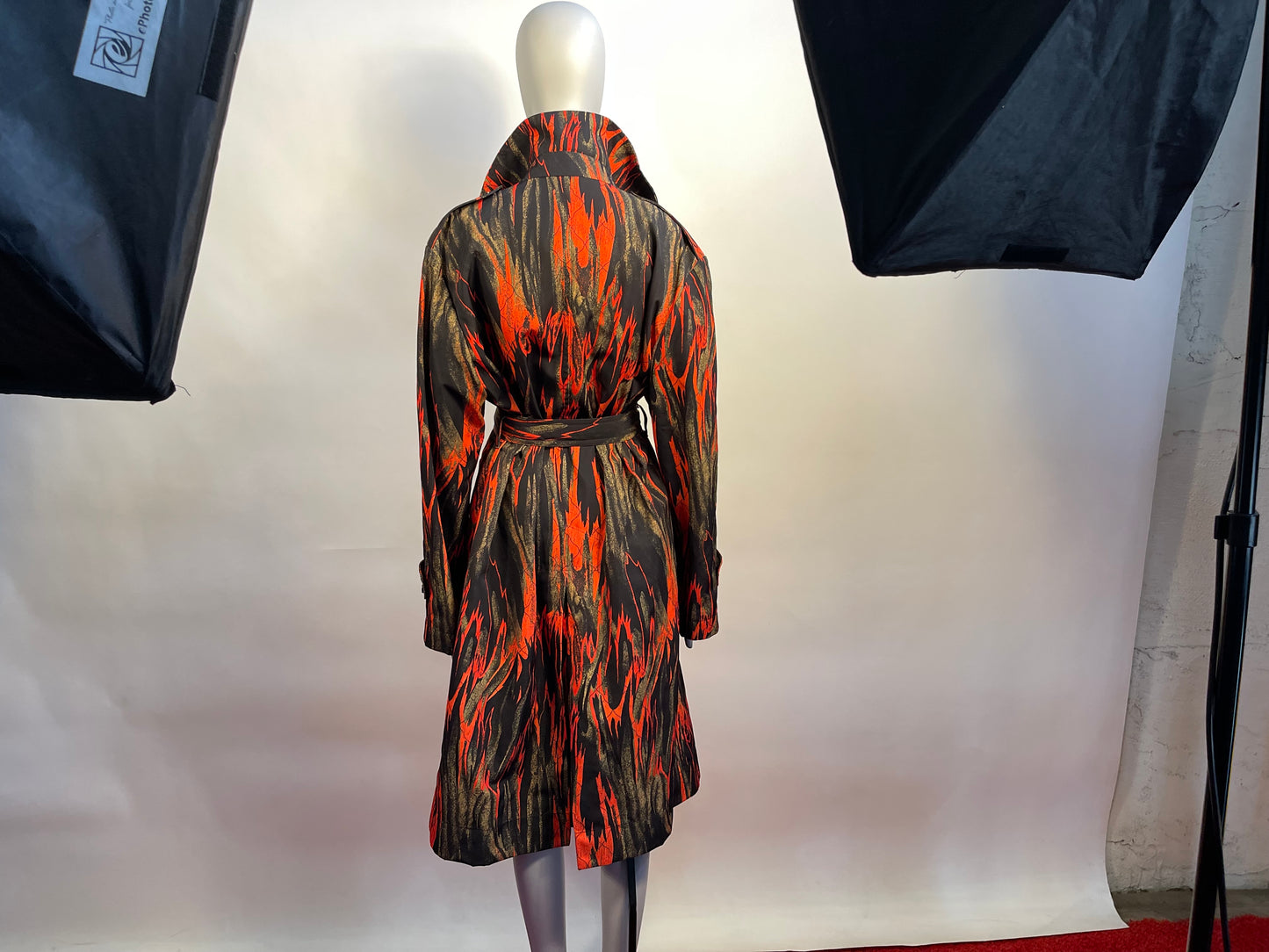 Vivienne Westwood BEN TRENCH COAT FLAMES PRINT NWT MEDIUM