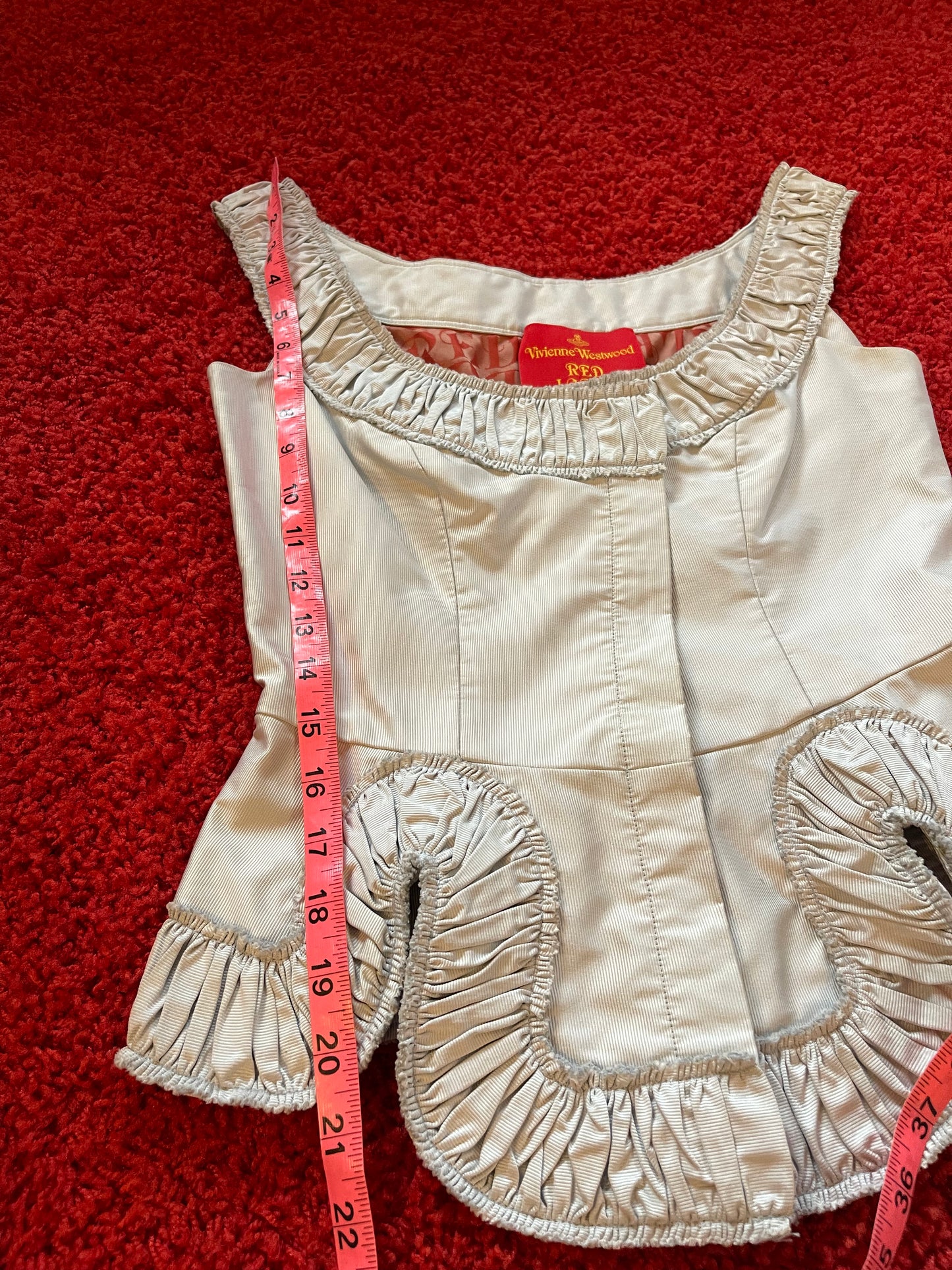 Vivienne Westwood SS15 Red Label Light Grey Corset IT 40 New