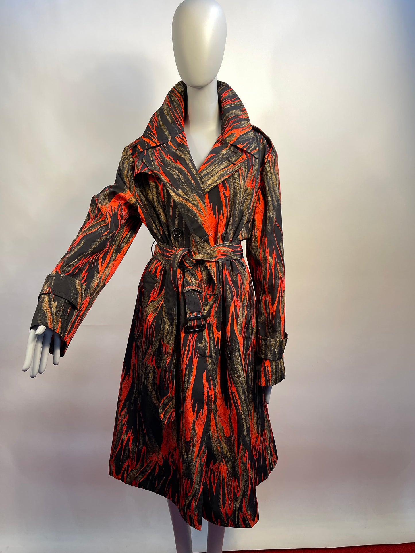 Vivienne Westwood BEN TRENCH COAT FLAMES PRINT NWT MEDIUM