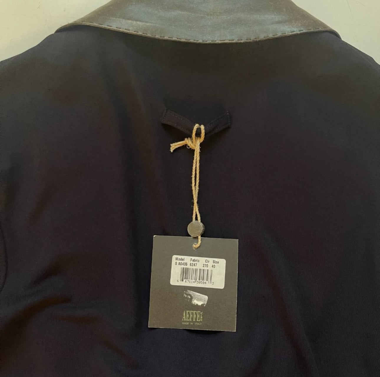 Jean Paul Gaultier BRANDNEW VINTAGE90'S Stretch BLUE DRESS/BLK LEATHER NECK IT40