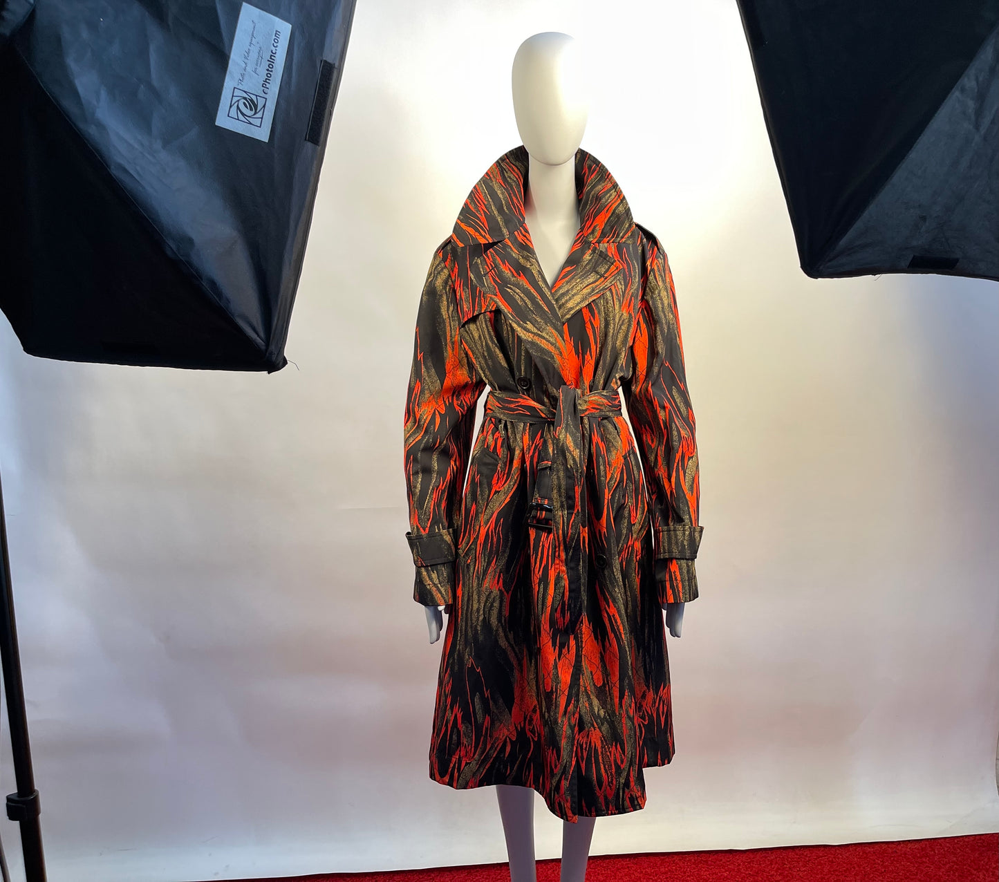 Vivienne Westwood BEN TRENCH COAT FLAMES PRINT NWT MEDIUM