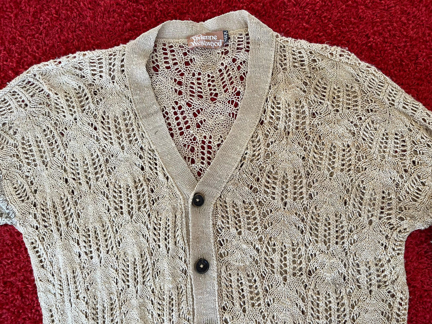 NEW Vivienne Westwood SS16 KNIT CARDIGAN BEIGE S/M 100% SILK