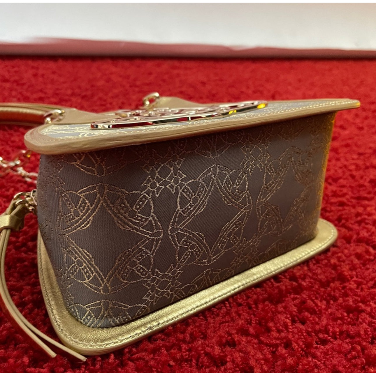 Vivienne Westwood BRAND NEW BAG SS23 LOGO CHAIN GREY/ GOLD