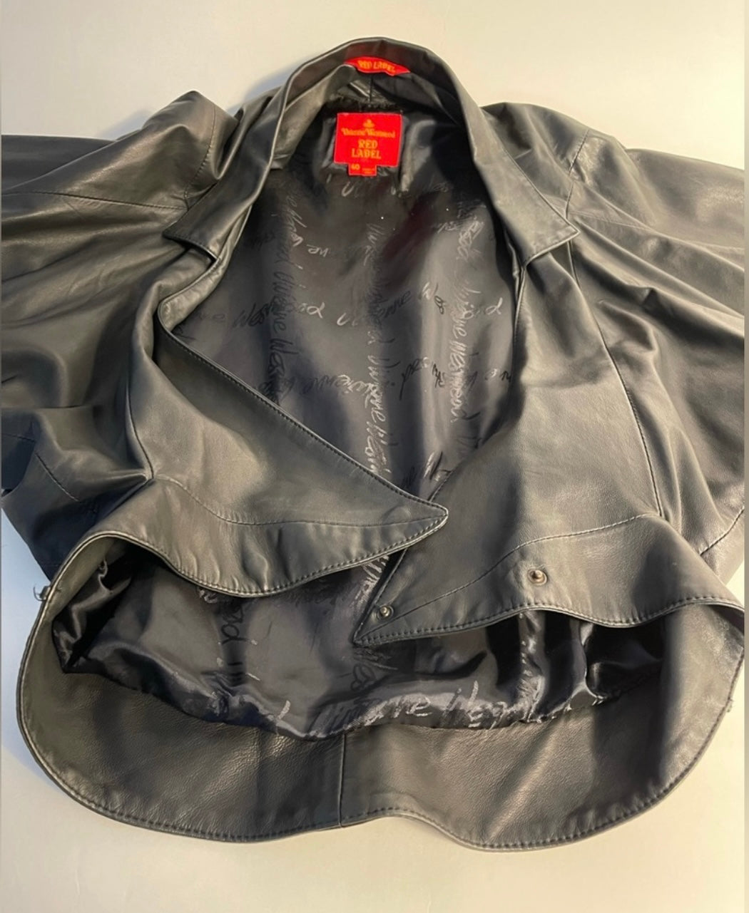 Vivienne Westwood FW13 RED LABEL BLK LEATHER JKT IT40