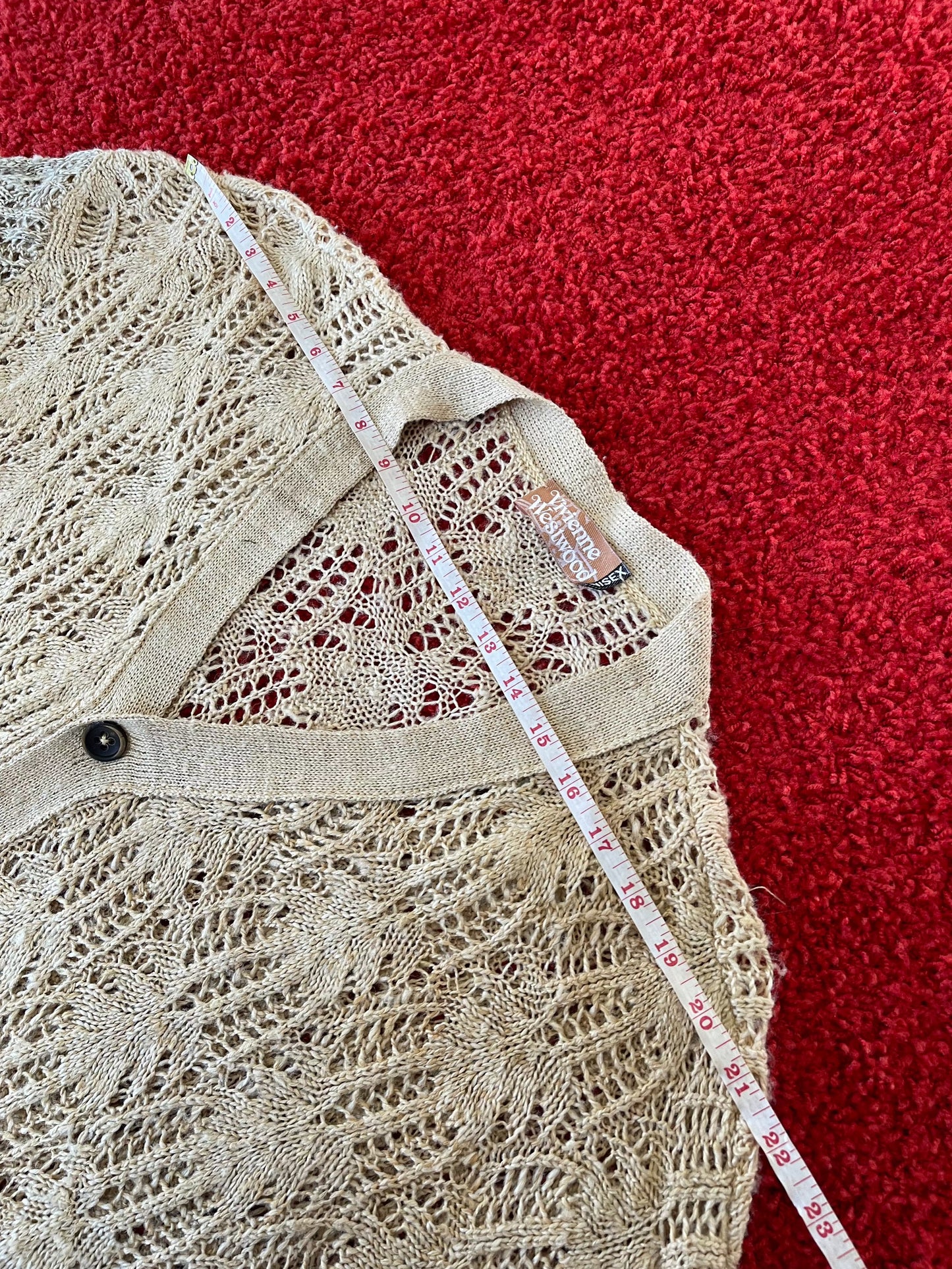 NEW Vivienne Westwood SS16 KNIT CARDIGAN BEIGE S/M 100% SILK