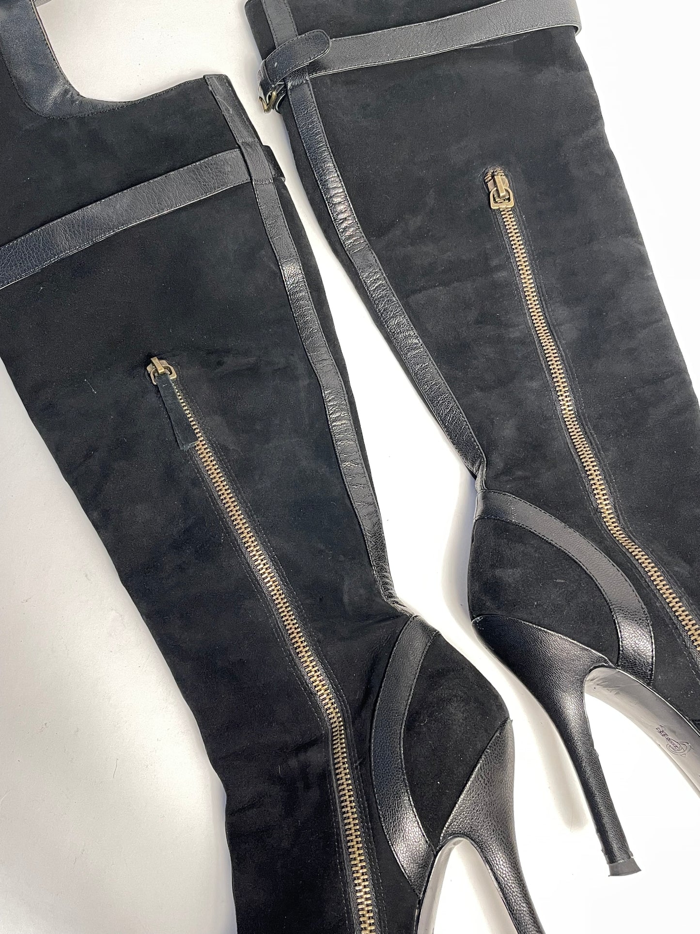 Vivienne Westwood Haven over the knee blk leather and suede boots IT 37