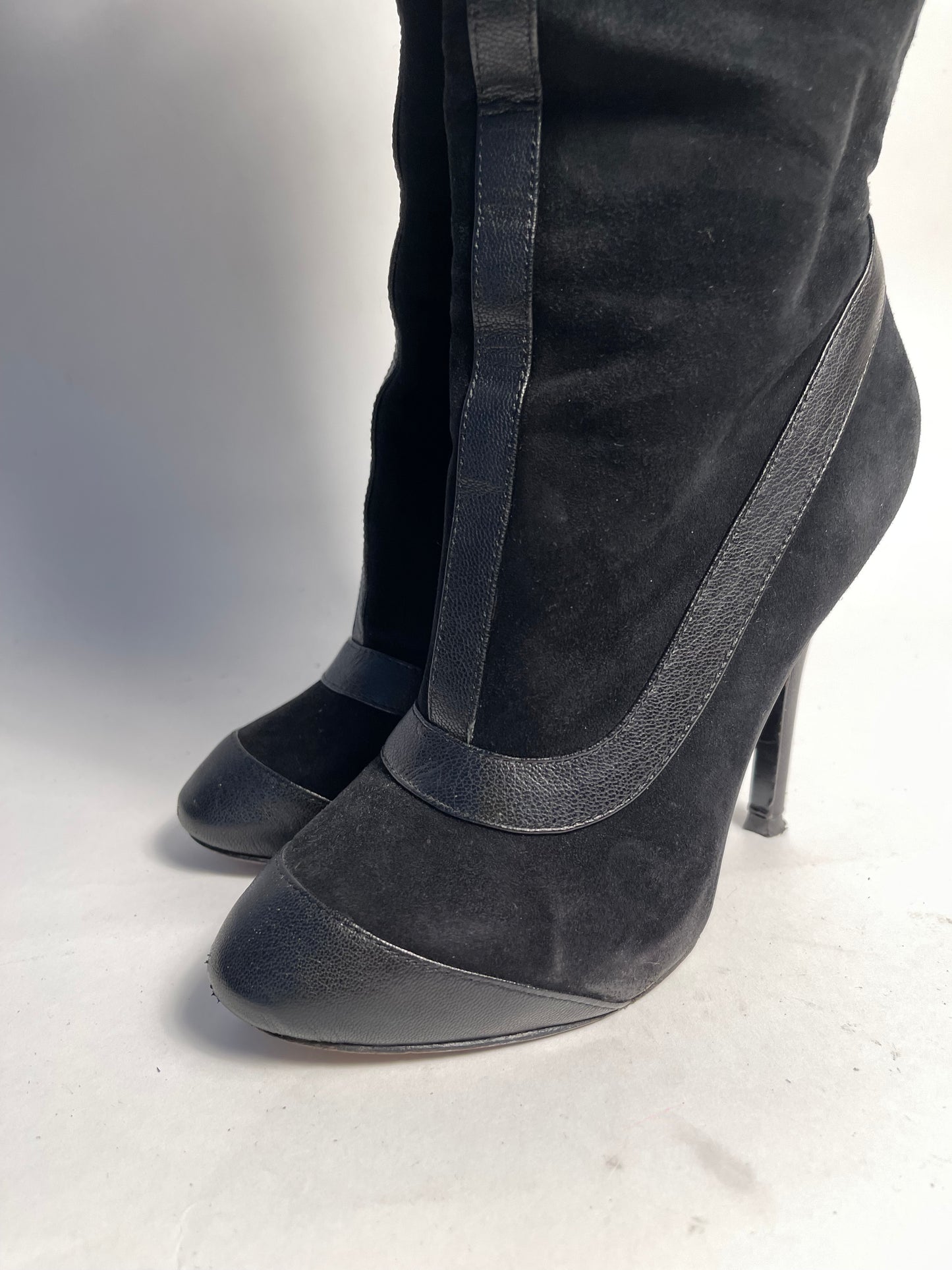 Vivienne Westwood Haven over the knee blk leather and suede boots IT 37