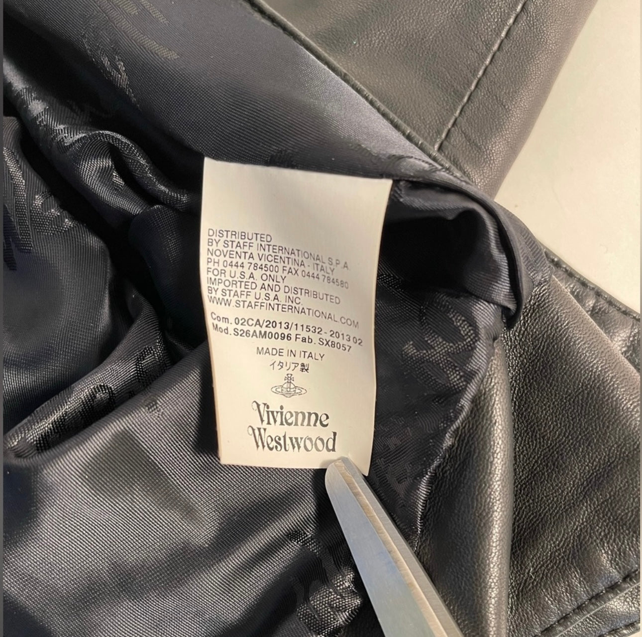 Vivienne Westwood FW13 RED LABEL BLK LEATHER JKT IT40