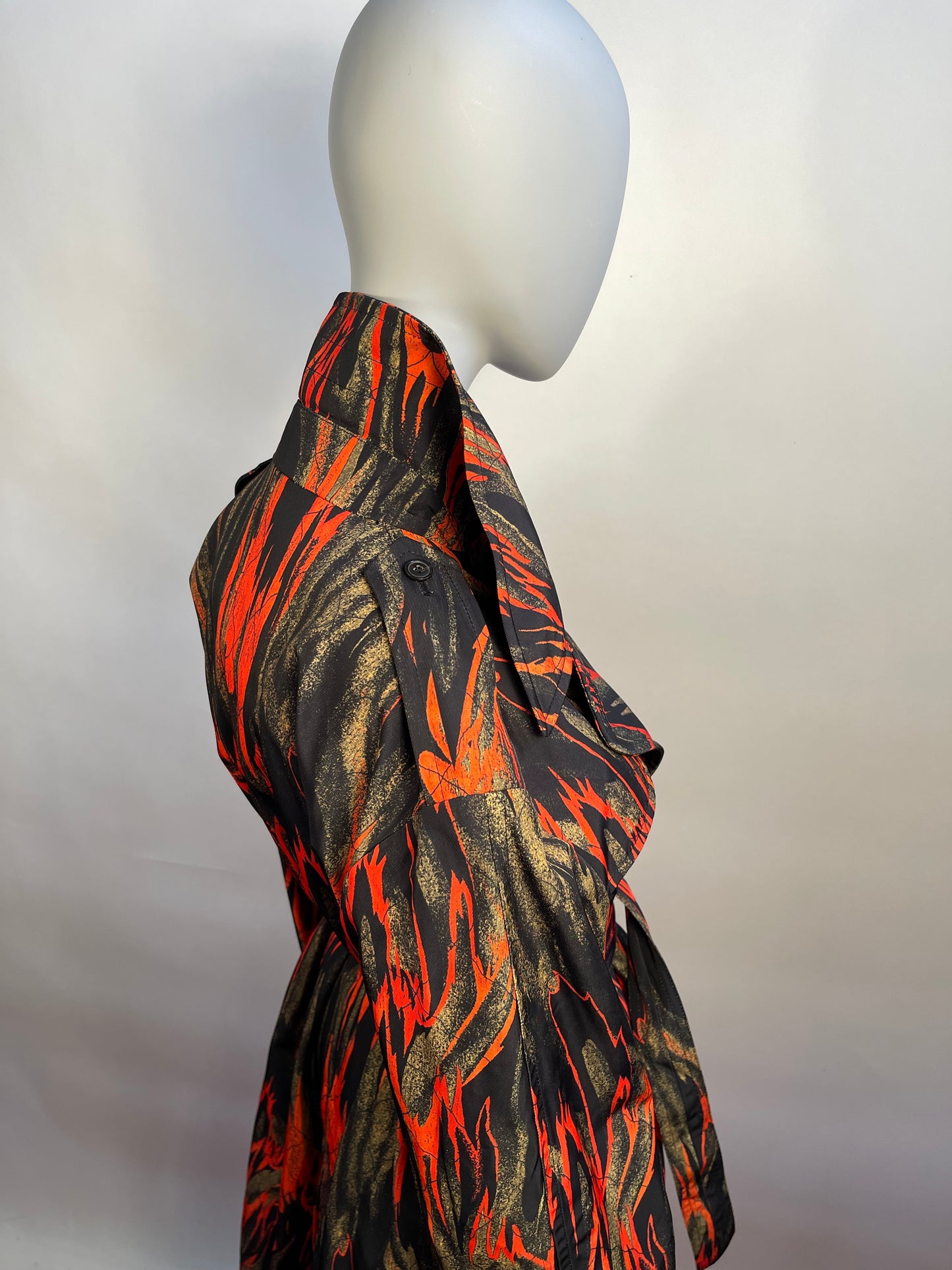 Vivienne Westwood BEN TRENCH COAT FLAMES PRINT NWT MEDIUM