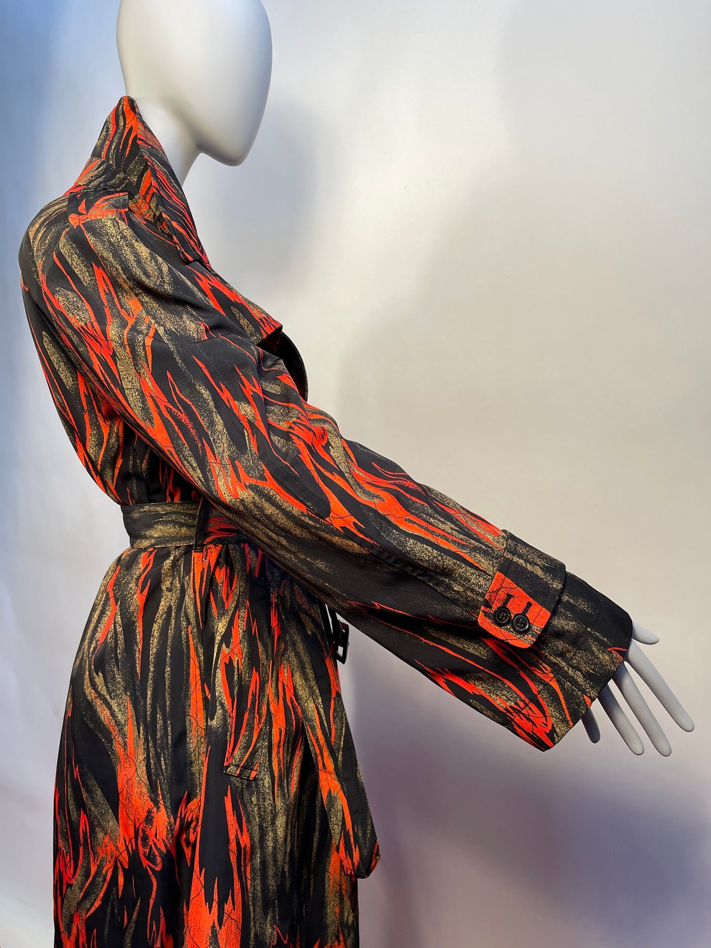 Vivienne Westwood BEN TRENCH COAT FLAMES PRINT NWT MEDIUM