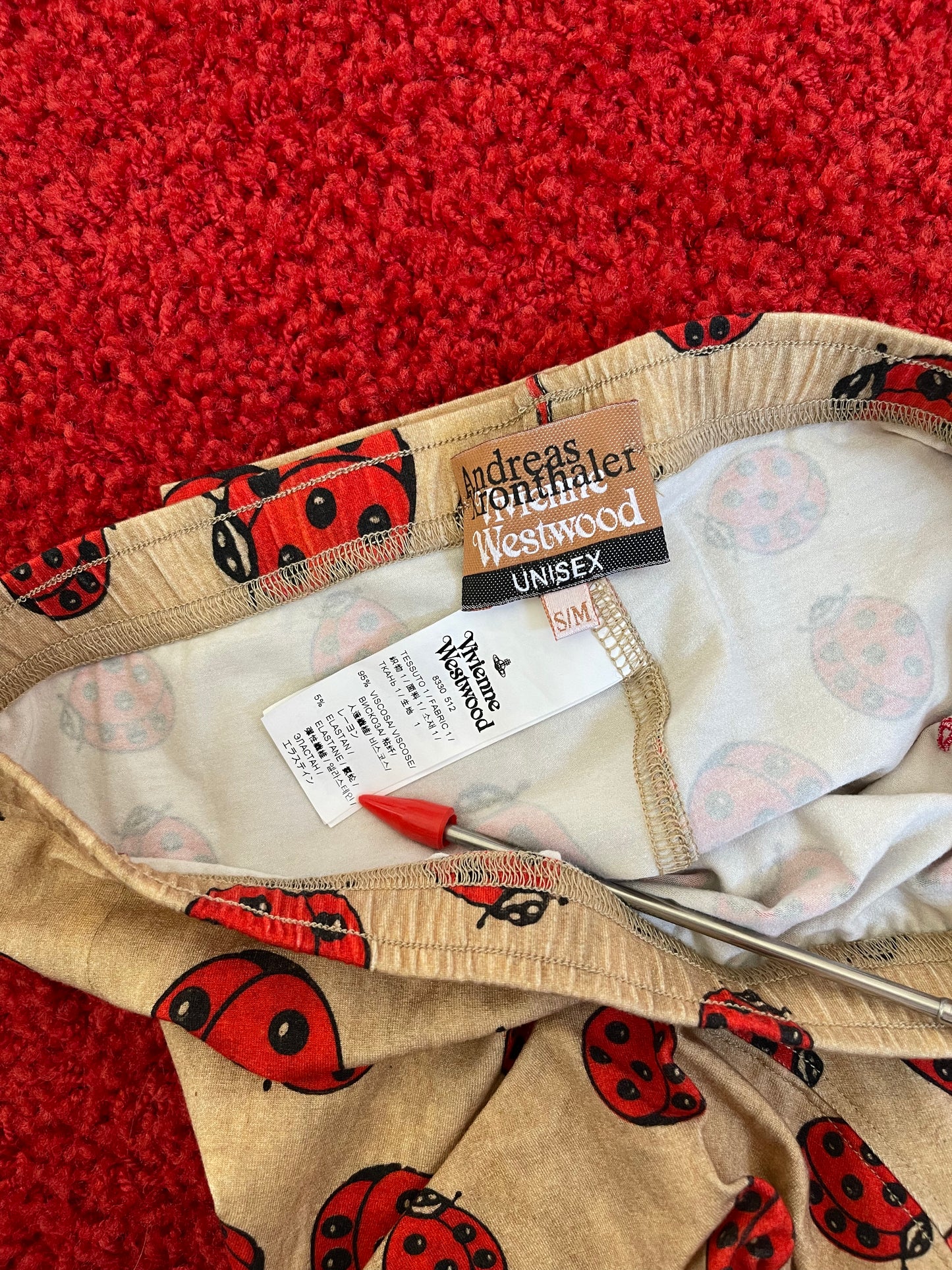 New Vivienne Westwood SS17 LADYBIRD LEGGINGS S/M