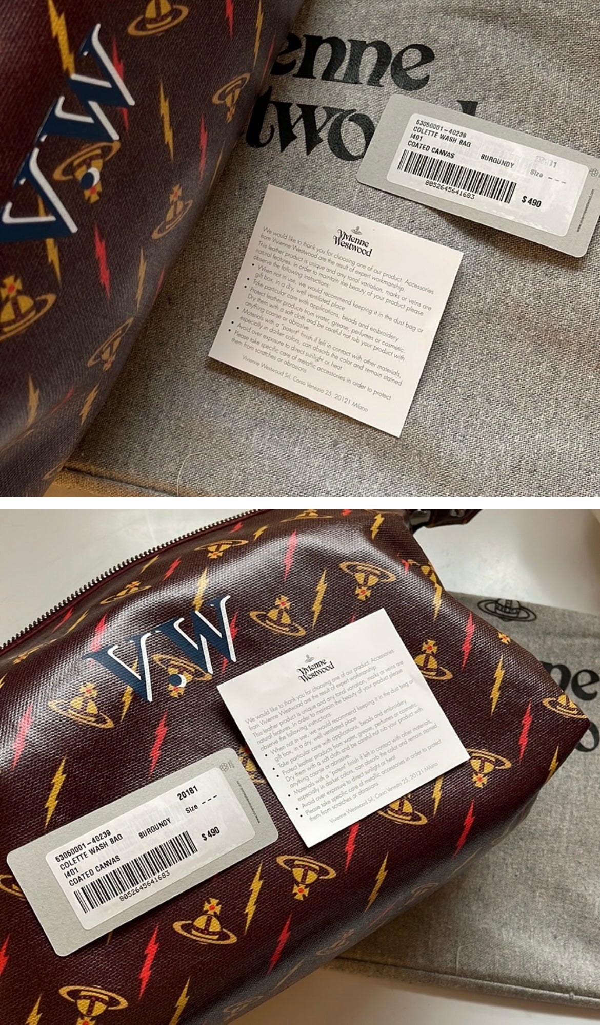 Vivienne Westwood Colette Wash bag Large brand new