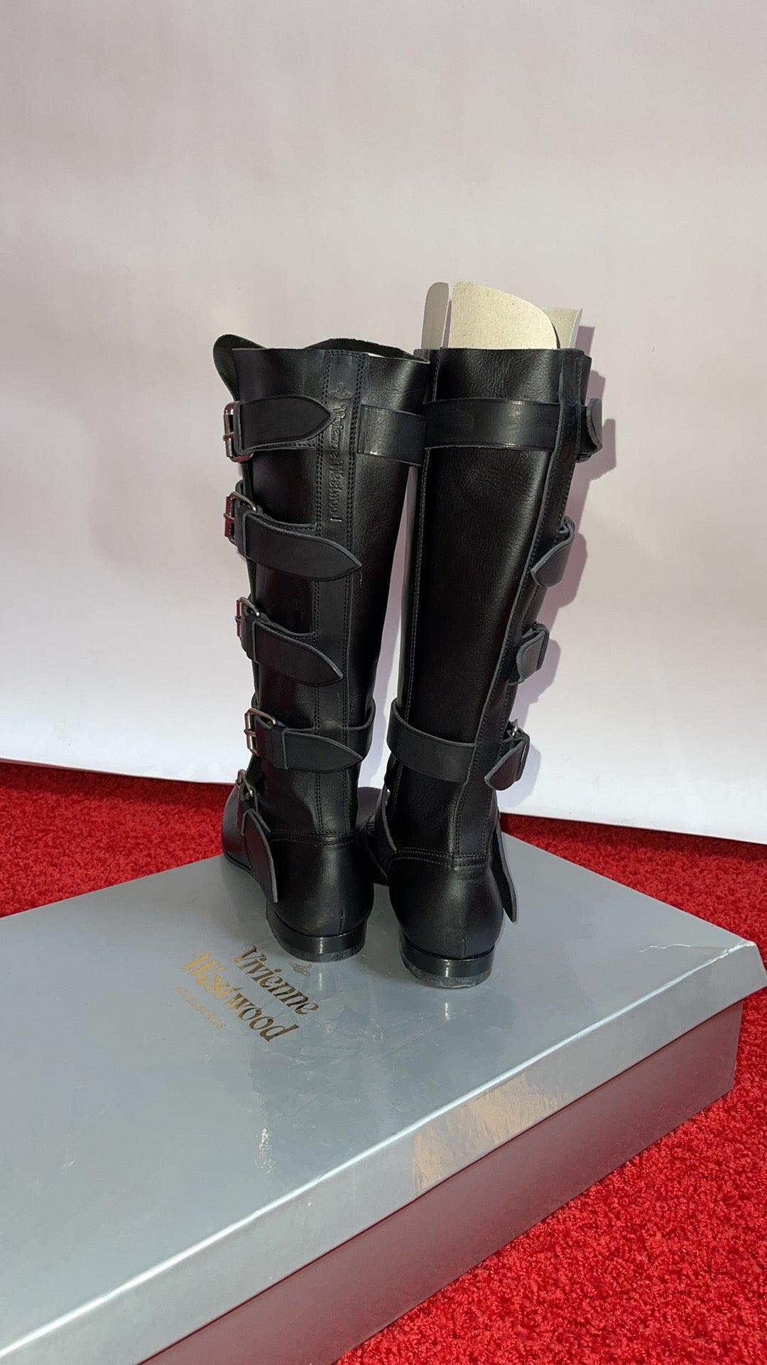 Vivienne Westwood PIRATE BOOTS BLK LEATHER IT38 NWT