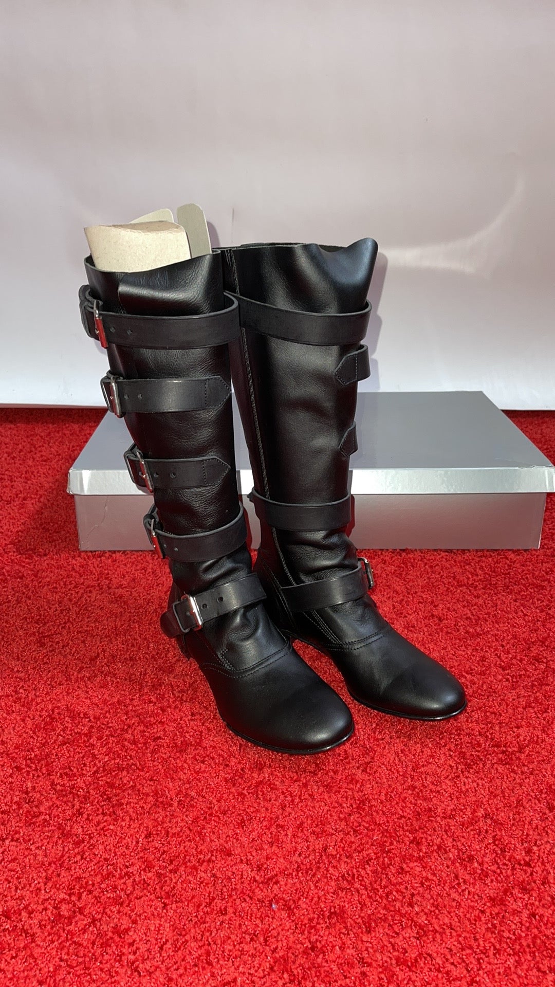 Vivienne Westwood PIRATE BOOTS BLK LEATHER IT38 NWT