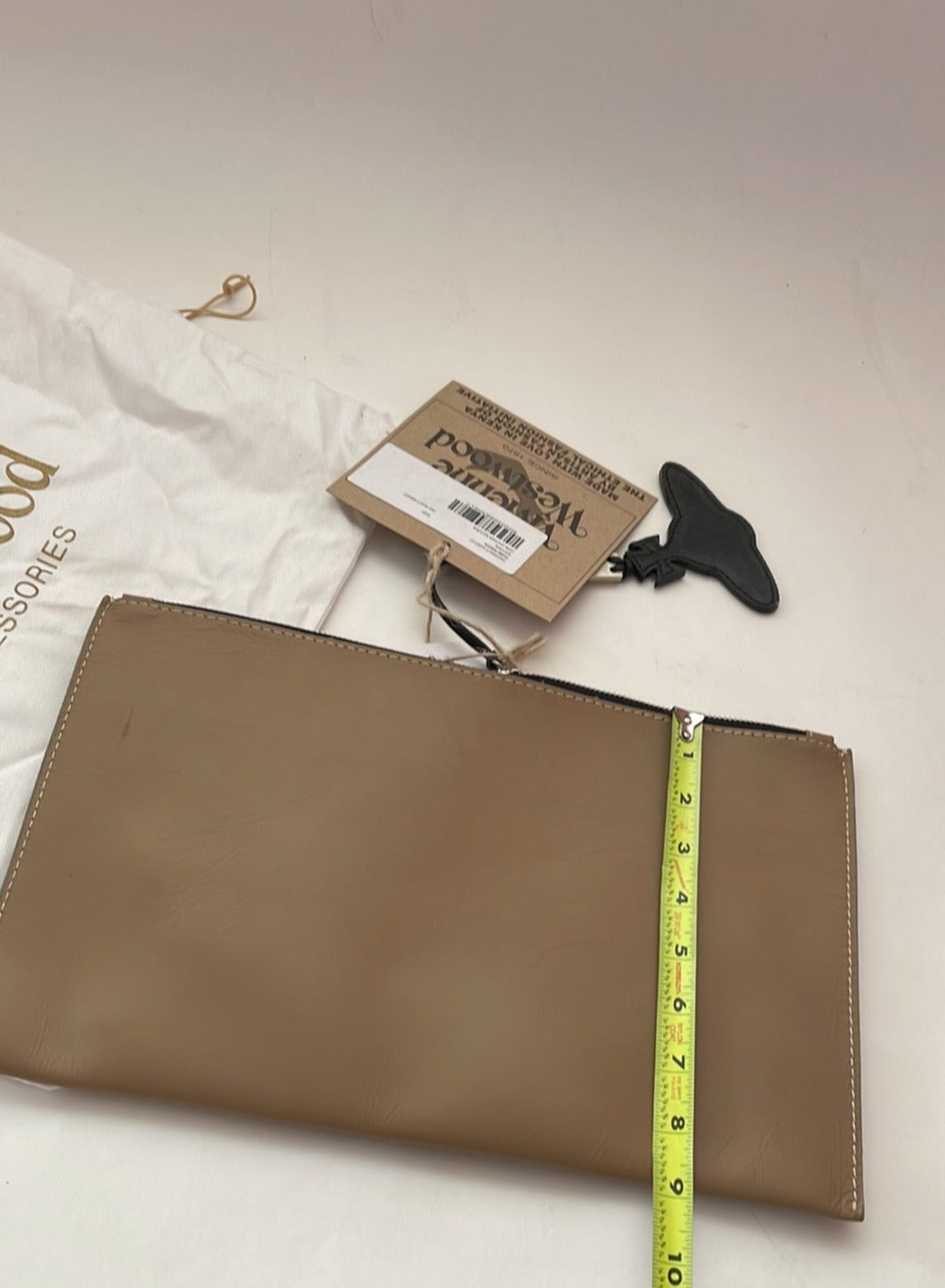 Vivienne Westwood Iconic Tits artwork natural leather clutch NWT