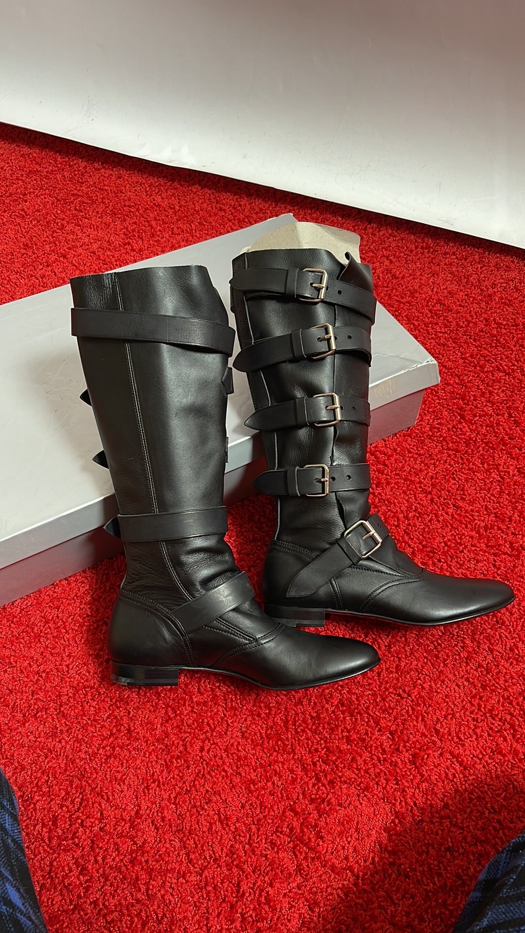 Vivienne Westwood PIRATE BOOTS BLK LEATHER IT38 NWT