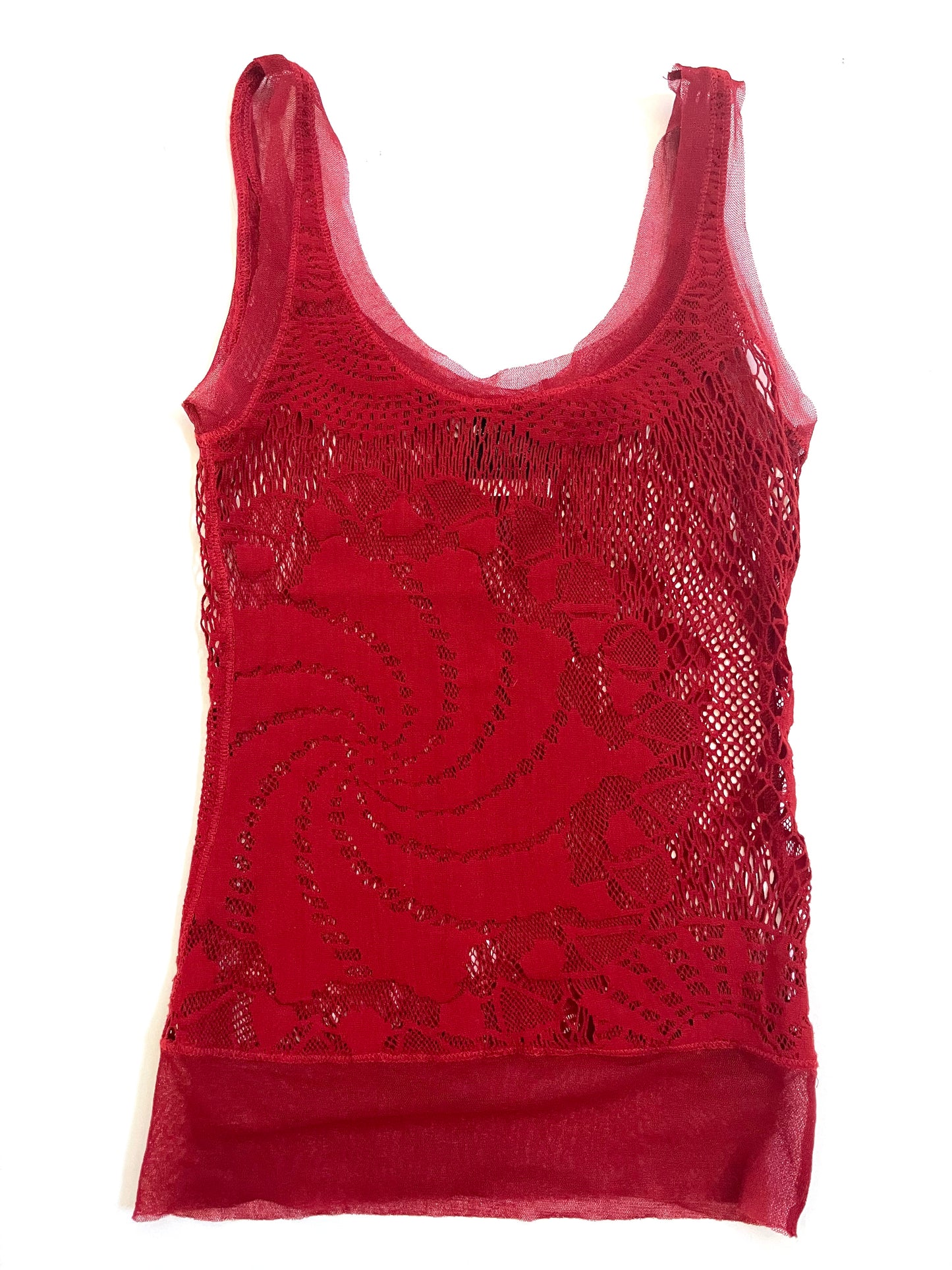 Jean Paul Gaultier Tank Top Red Lace VINTAGE