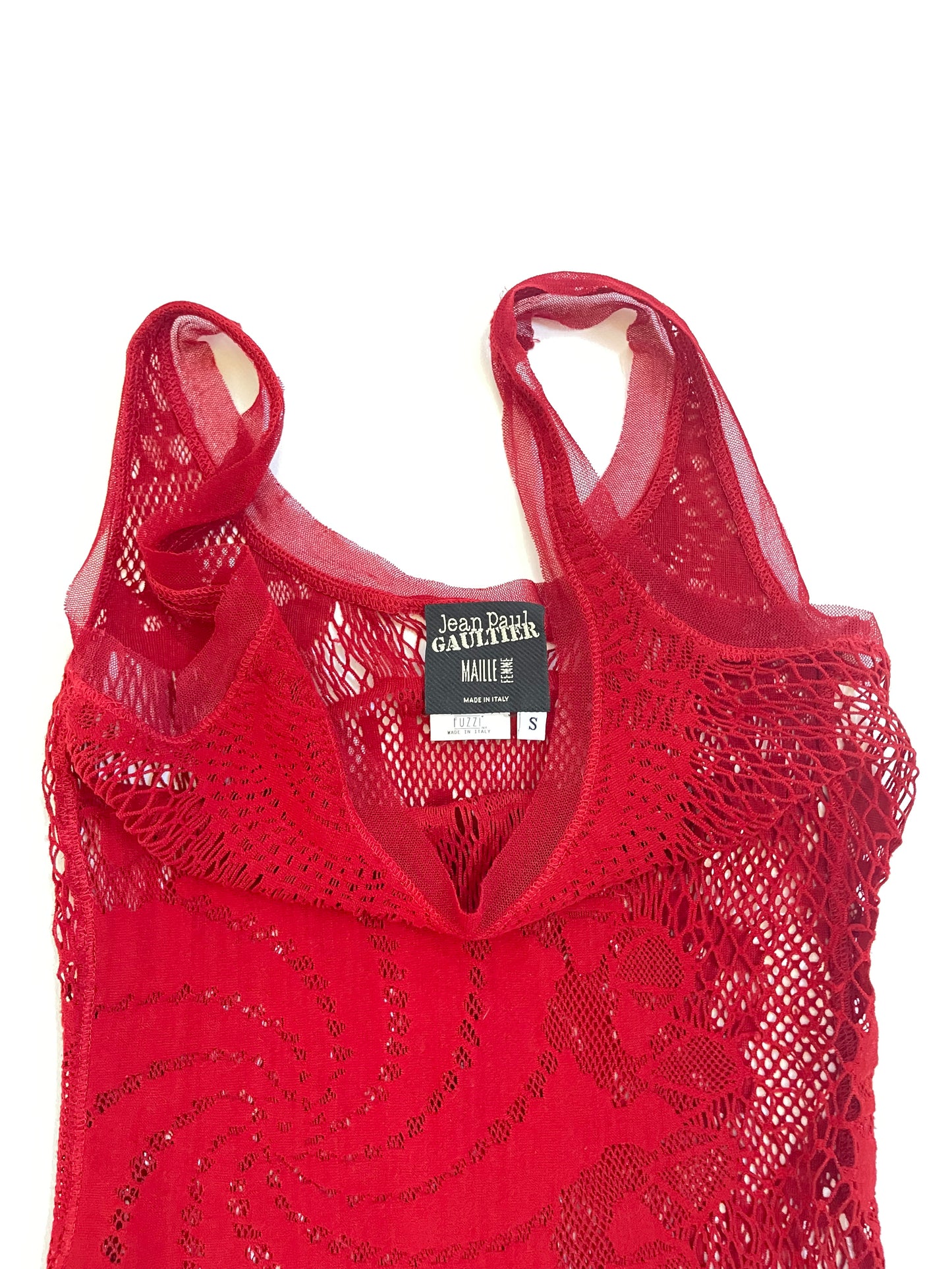 Jean Paul Gaultier Tank Top Red Lace VINTAGE