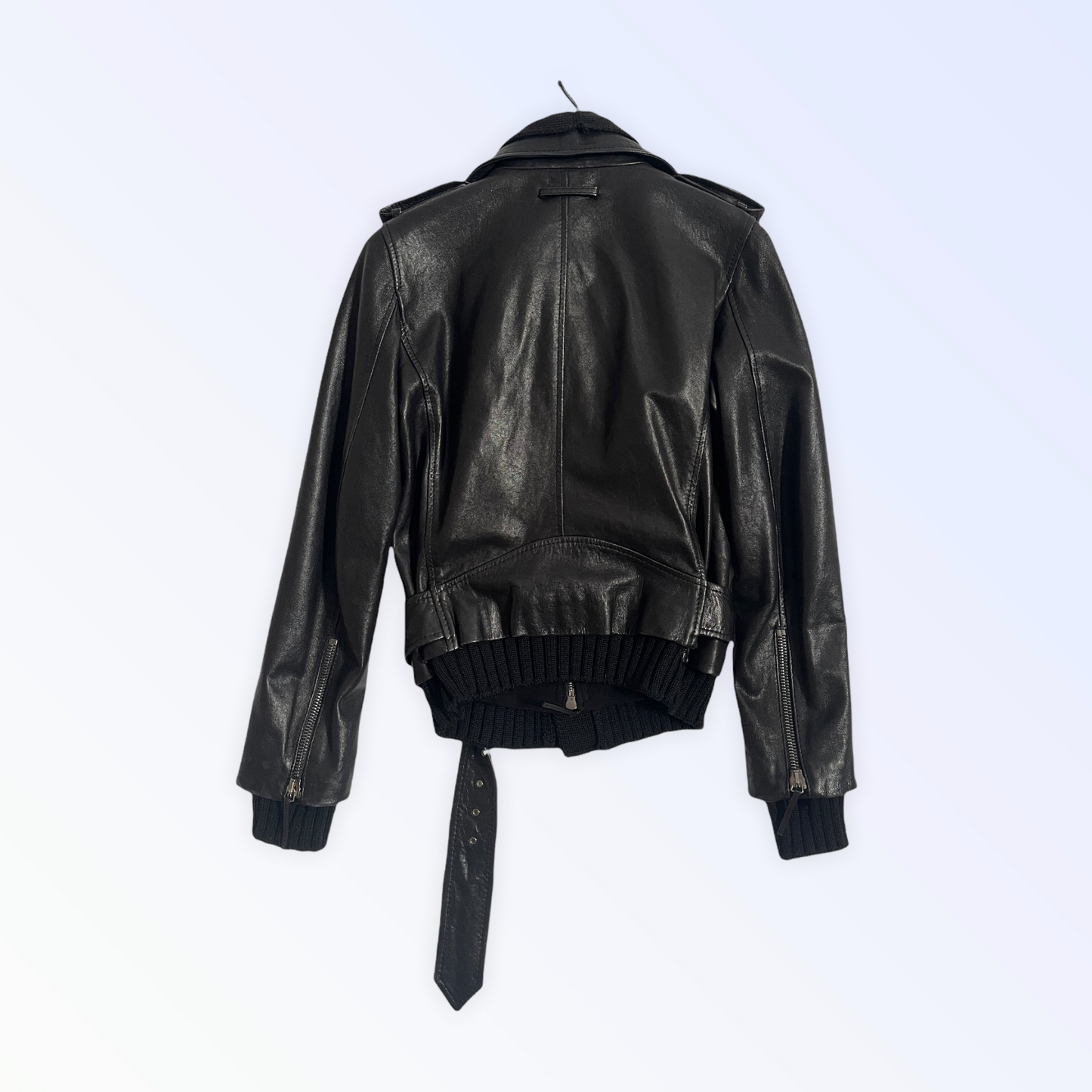 Jean Paul Gaultier Moto Black Leather Jacket VINATGE 1990'S NWT