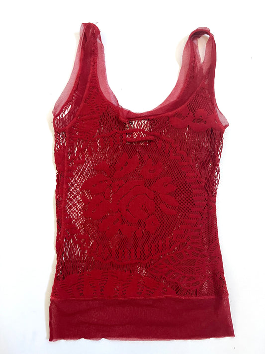Jean Paul Gaultier Tank Top Red Lace VINTAGE