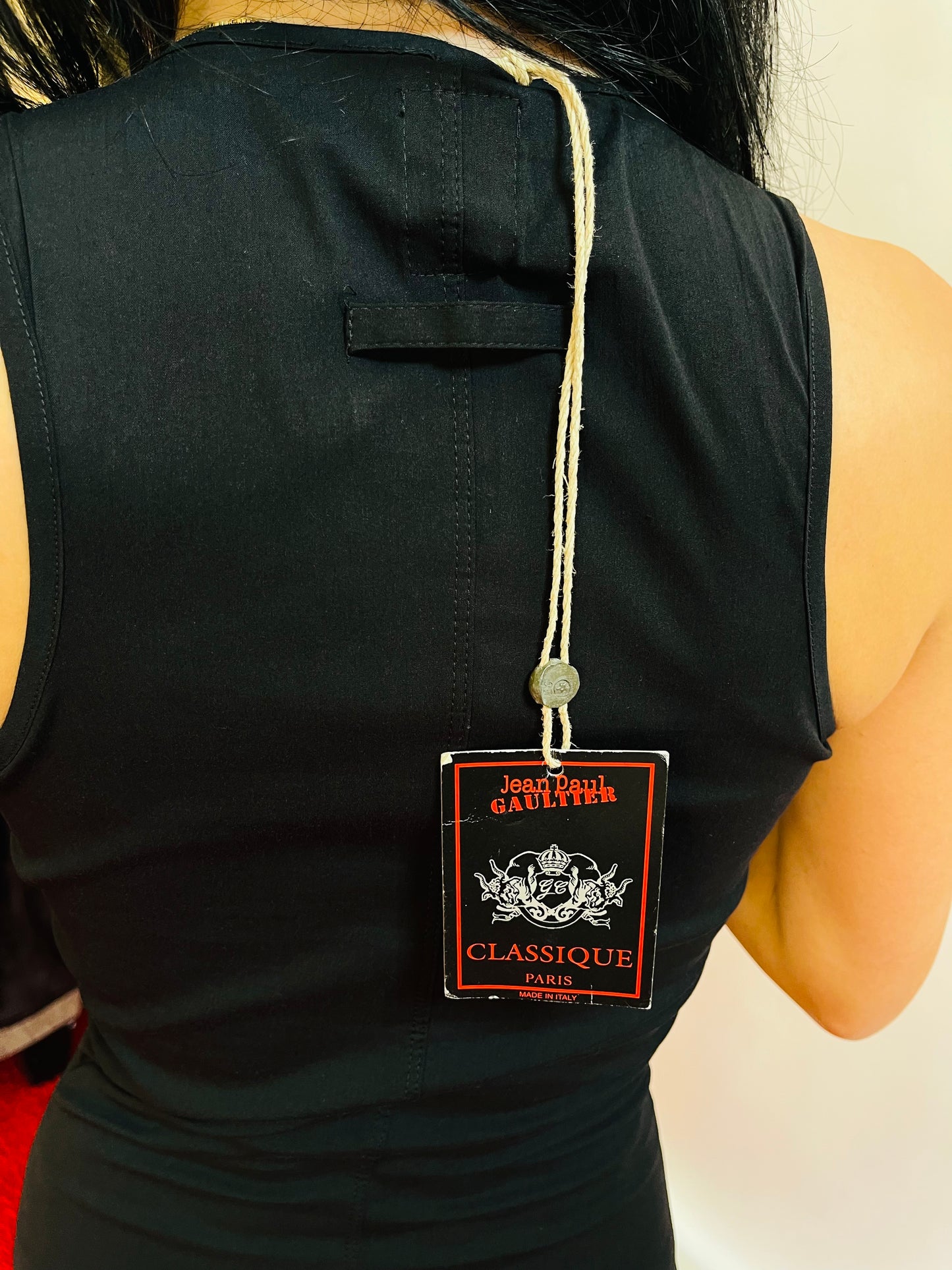 Jean Paul Gaultier Body-Suit 100% black stretch Cotton VINTAGE 1990's NWT- 2 size available IT40/IT44