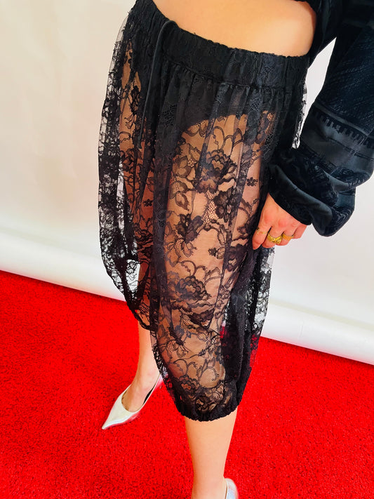 Comme des Garçons Black Lace Capri VINTAGE 2006 NWT