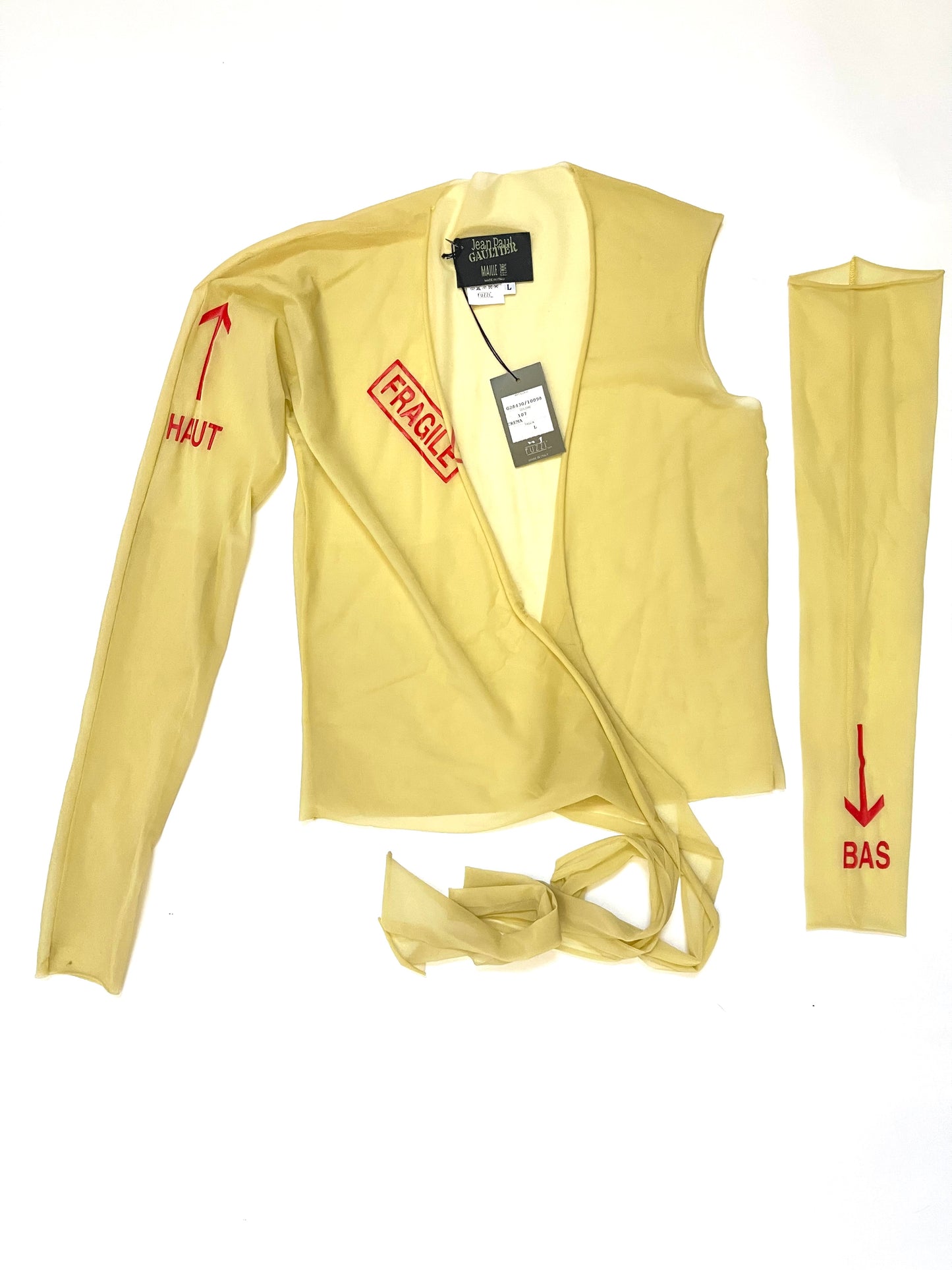 Jean Paul Gaultier Y2K Cross Wrap sheer Crop top VINTAGE