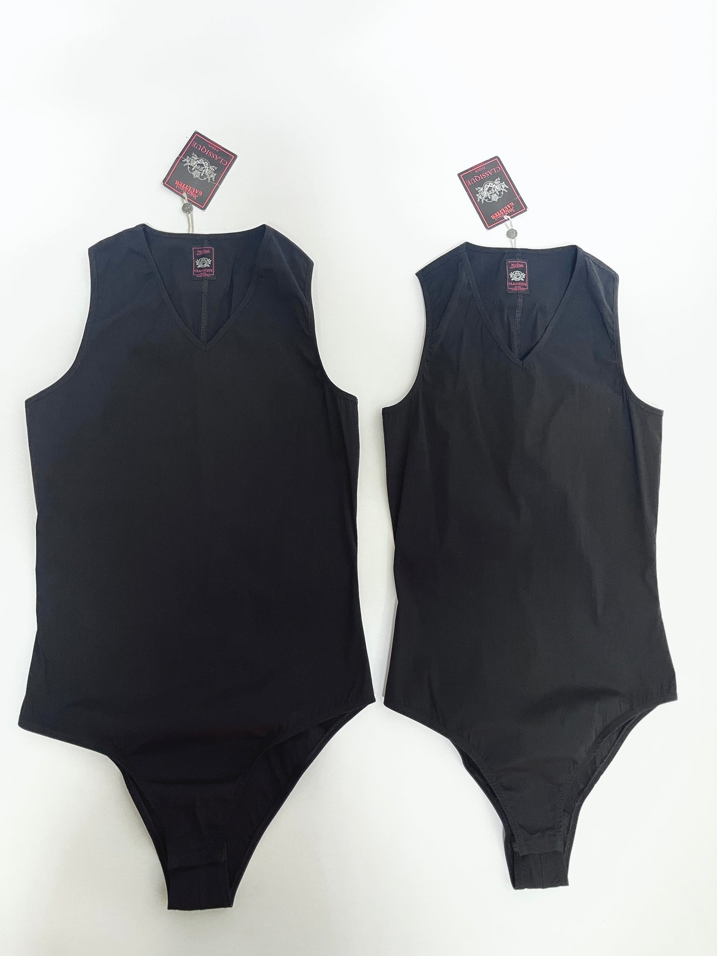 Jean Paul Gaultier Body-Suit 100% black stretch Cotton VINTAGE 1990's NWT- 2 size available IT40/IT44