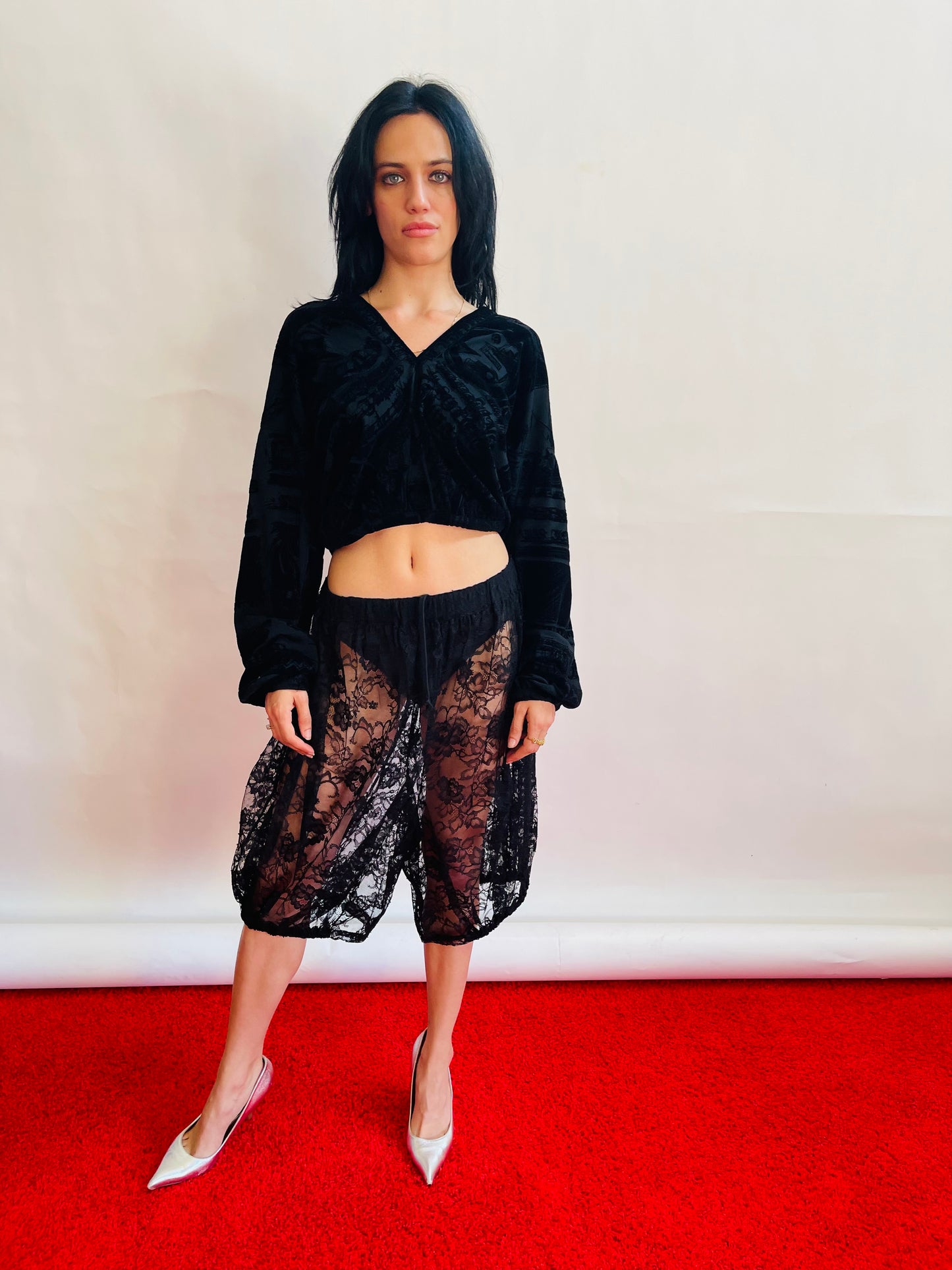 Comme des Garçons Black Lace Capri VINTAGE 2006 NWT