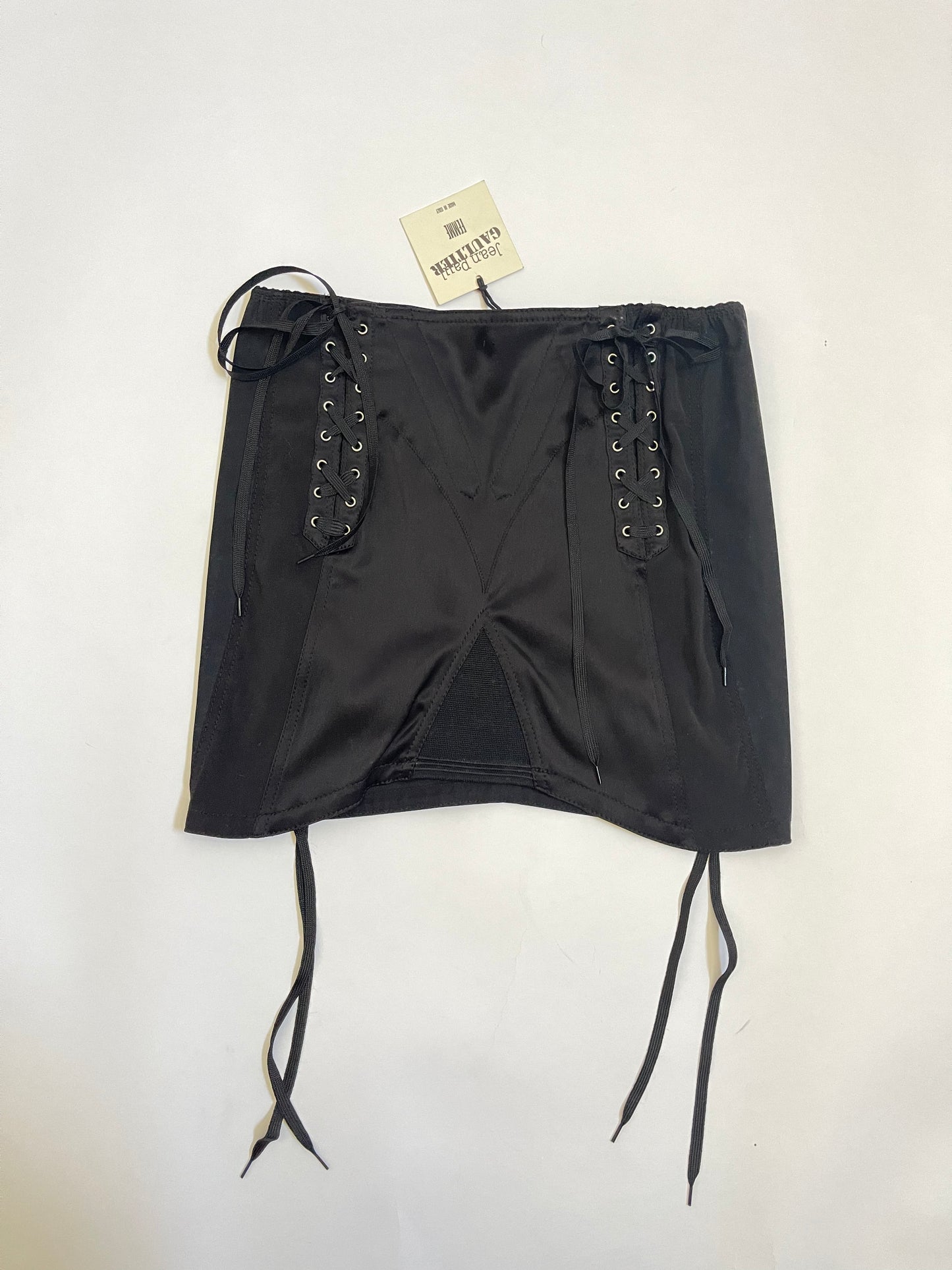 Jean Paul Gaultier Y2K Double Guêpière Black Mini Skirt VINTAGE NWT